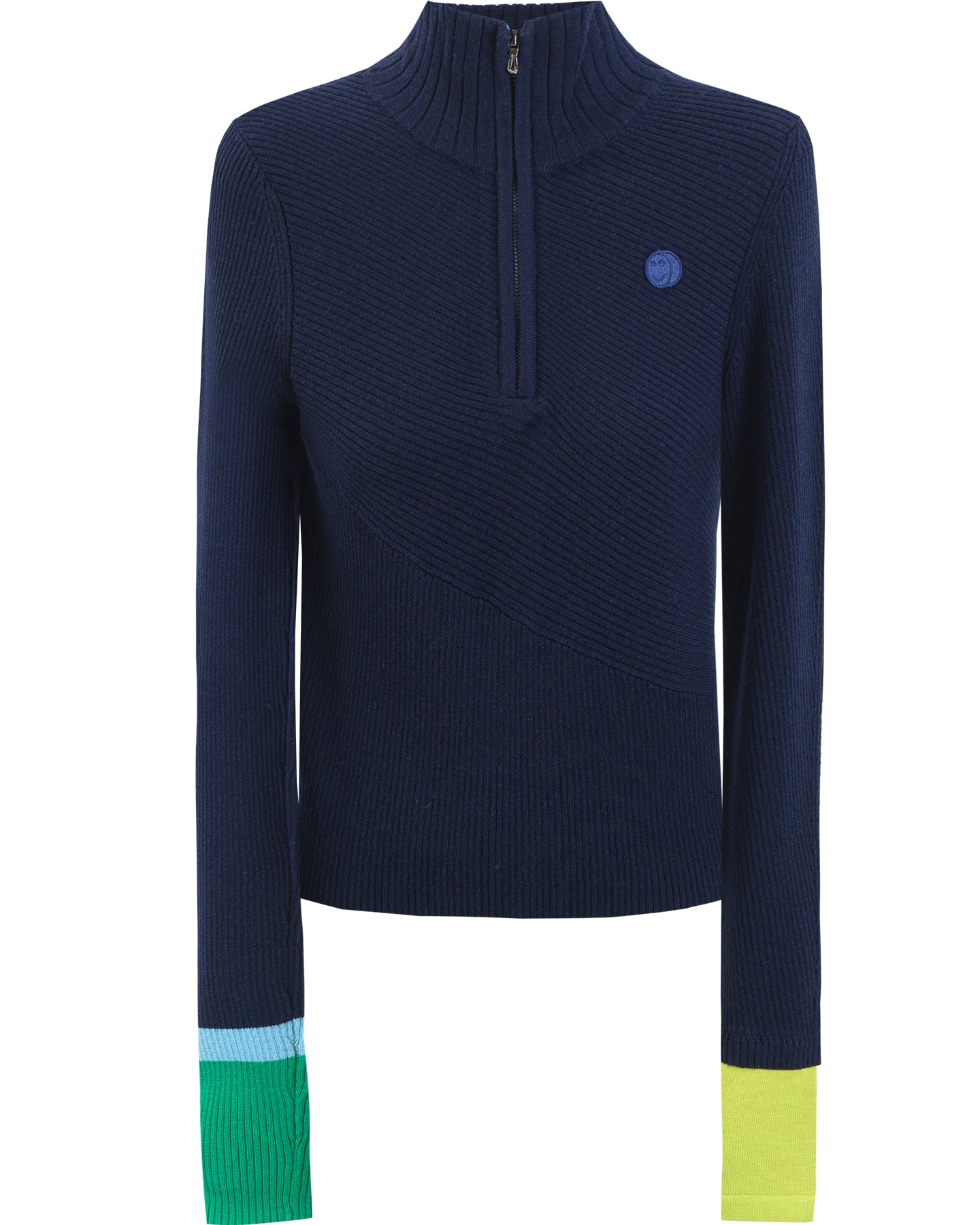 Wool Blend Half Turtleneck Zip-UP Sweater