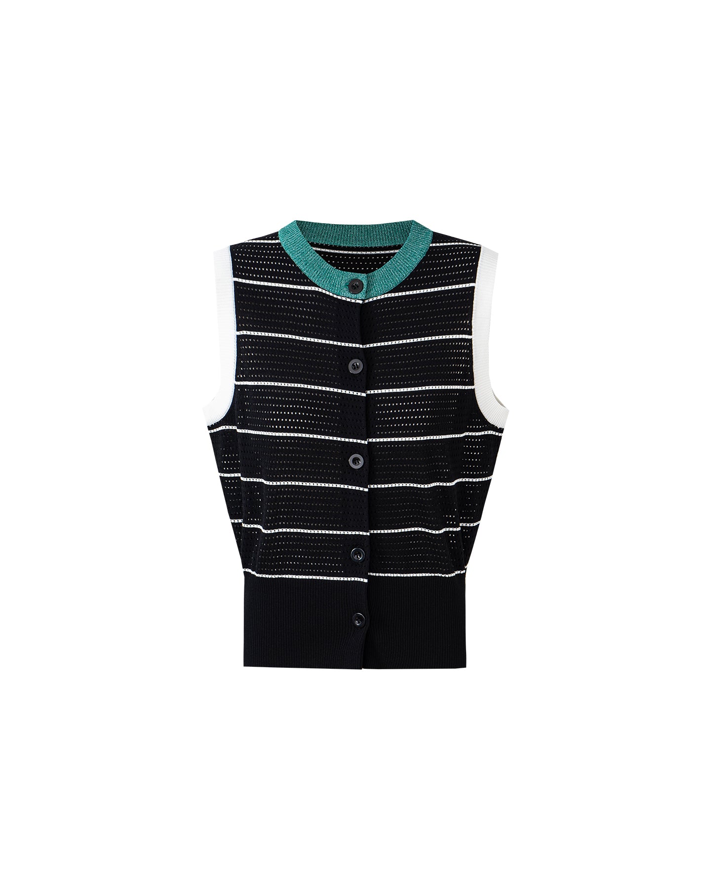 Knitted Striped Waistcoat Vest