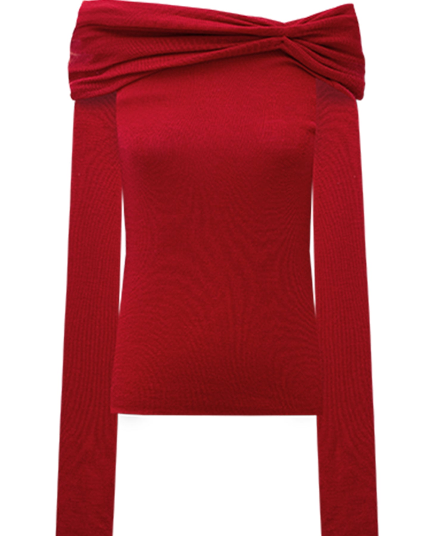 Merino Wool Off-the-Shoulder Knit Sweater