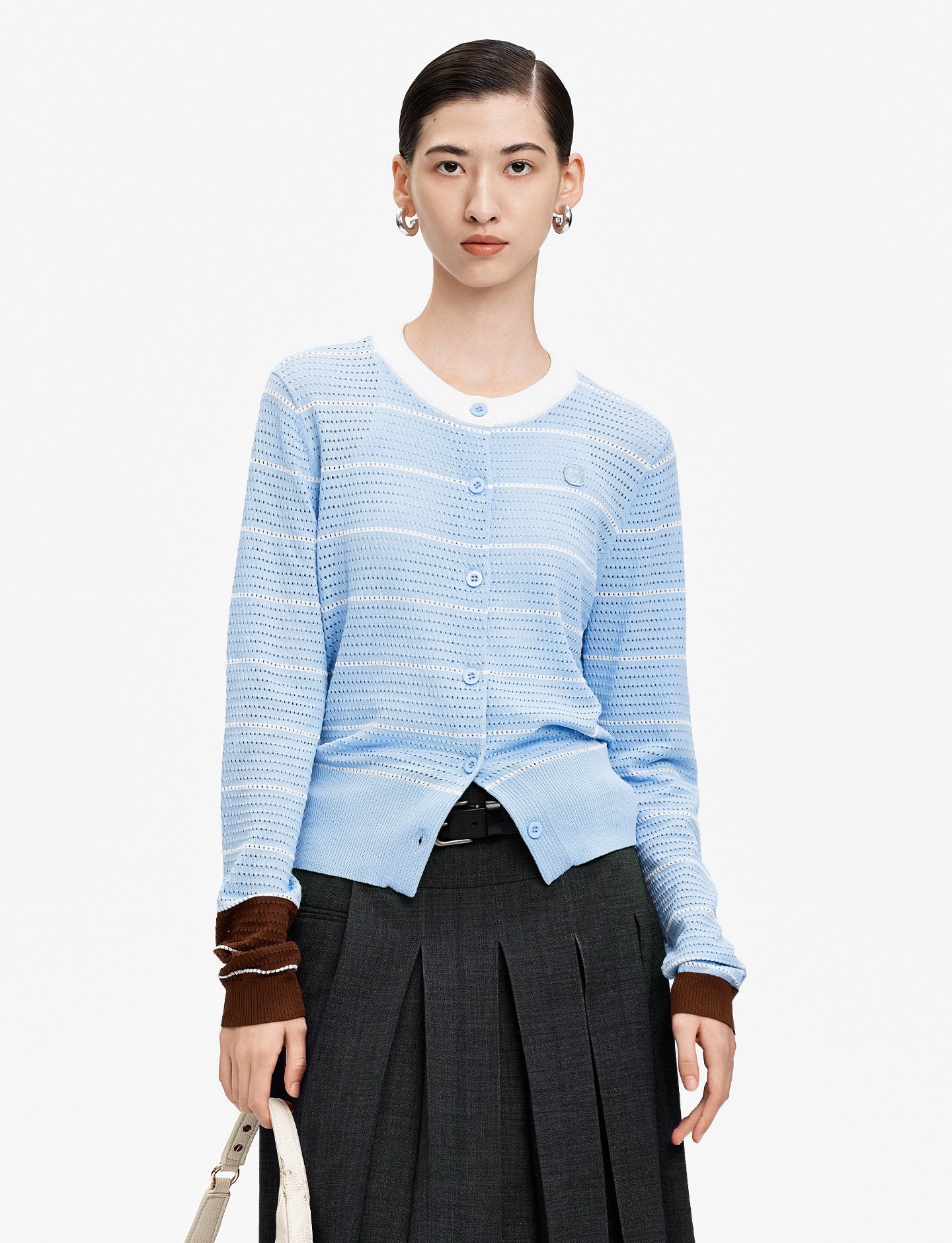 OpenworkStripedKnitSweater