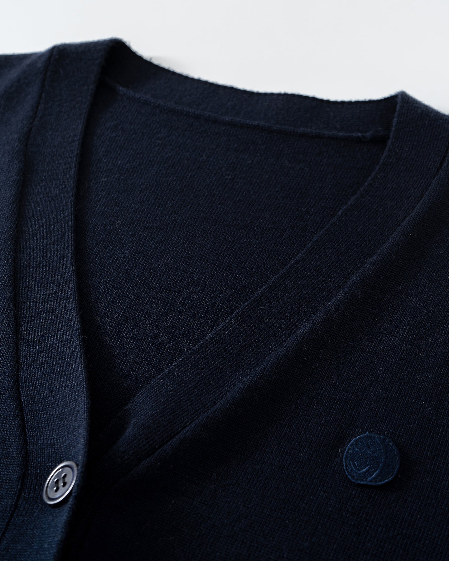 Navy Blue V-Neck Knit Sweater
