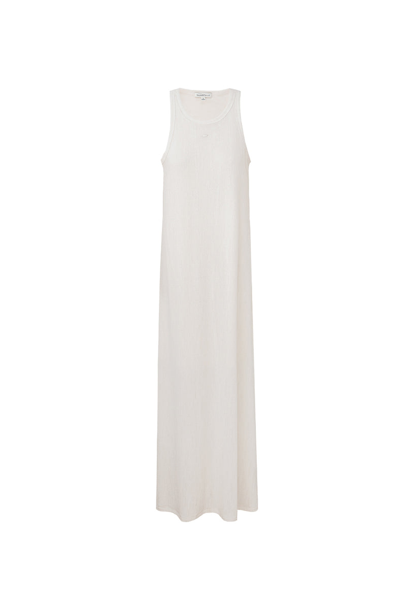 Acetate blend solid color oil painting style texture knit dress