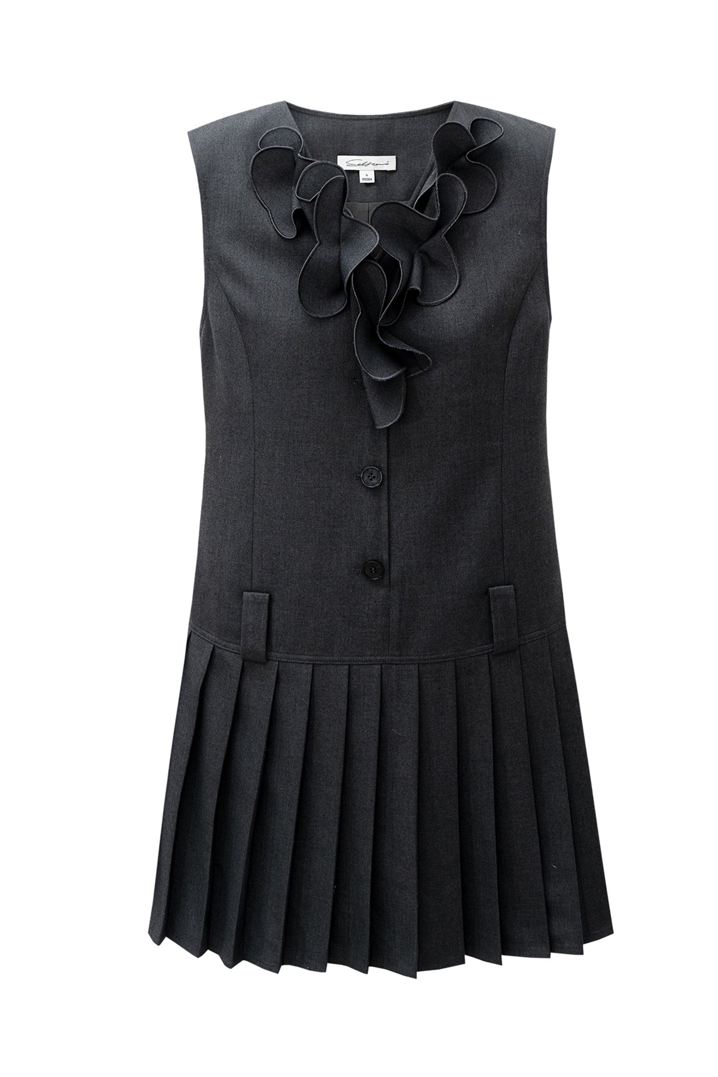 V-neck gray dress