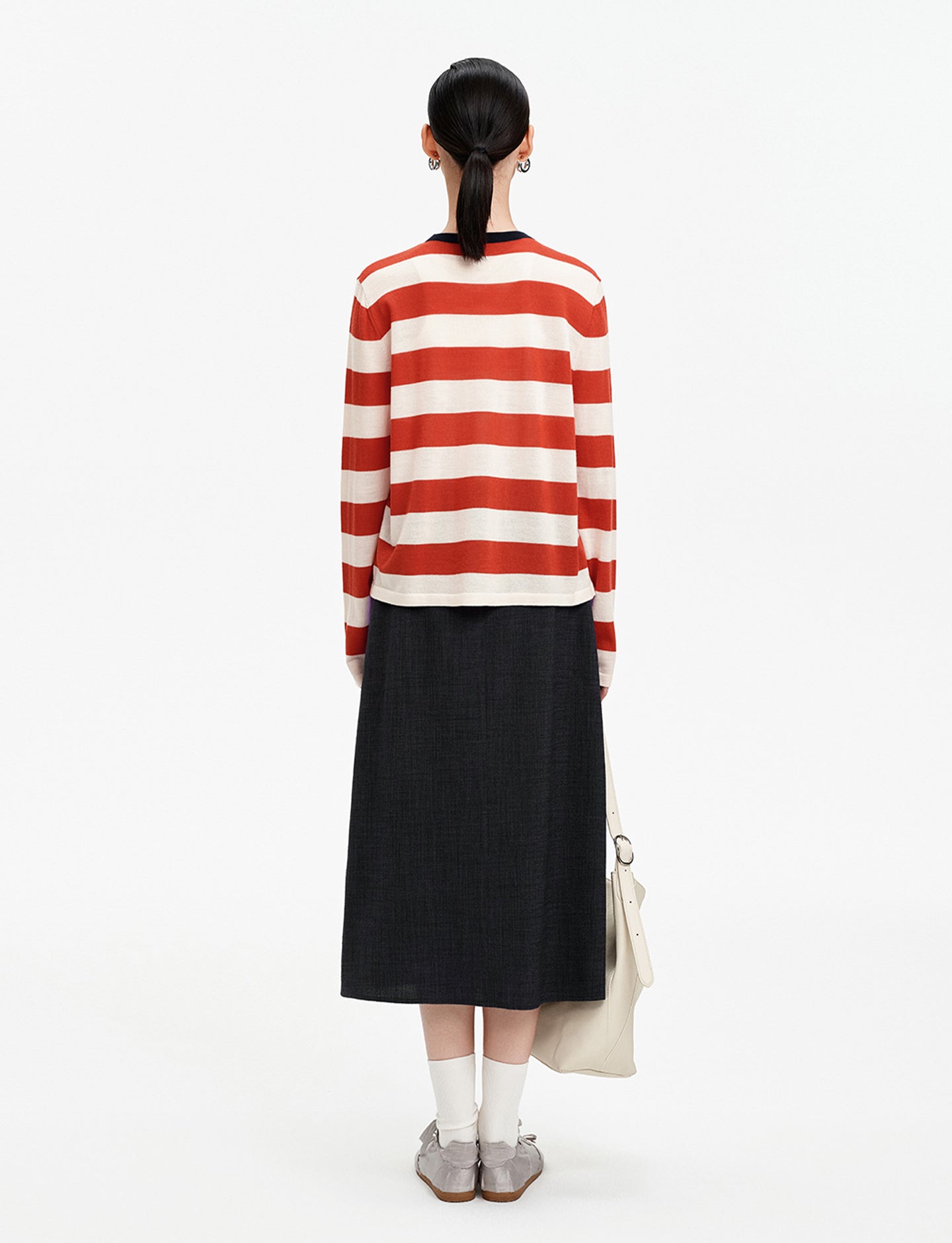 Sheep Wool Color Block Striped Long-Sleeve