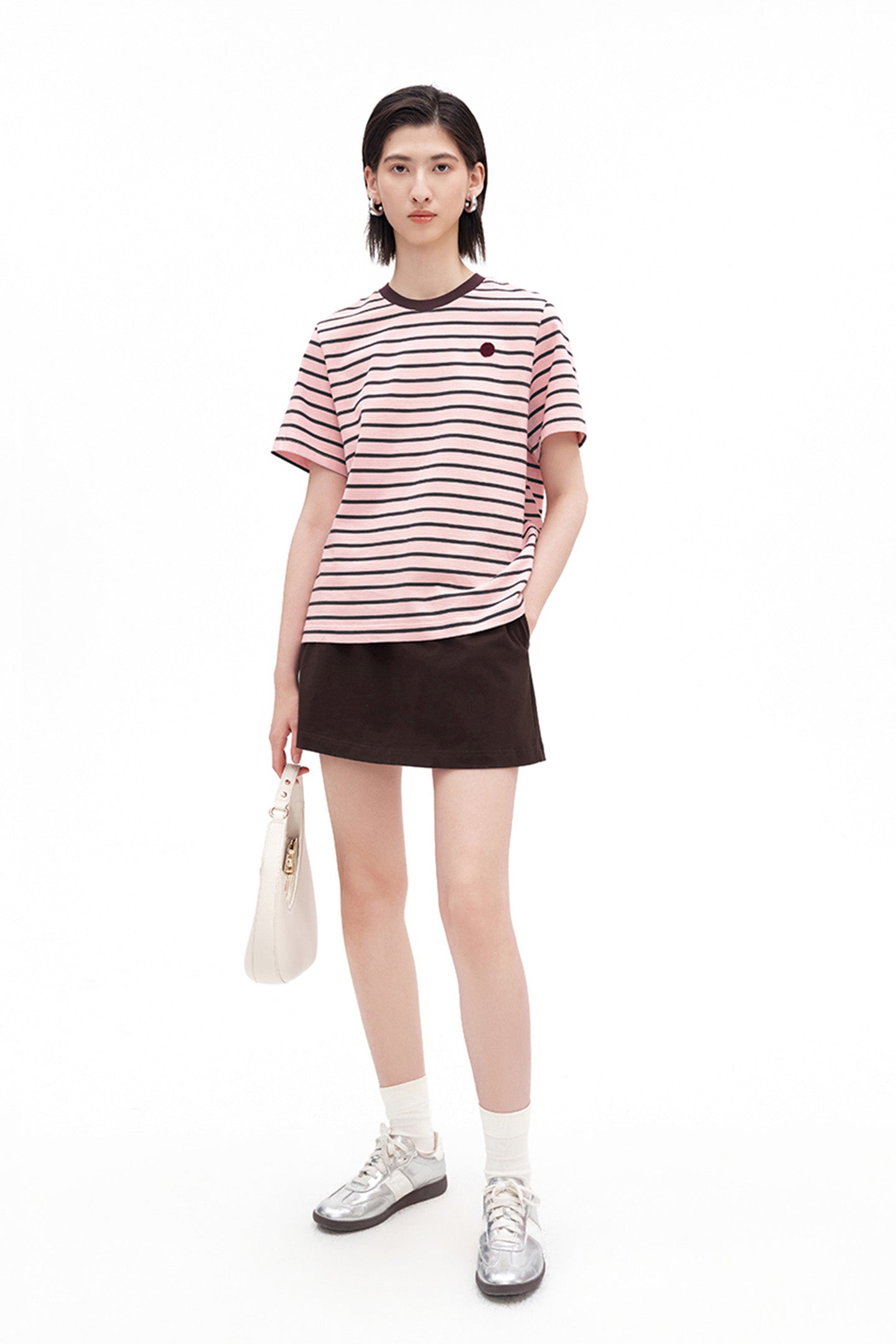 Women's Pure Cotton Striped Short-Sleeve T-Shirt