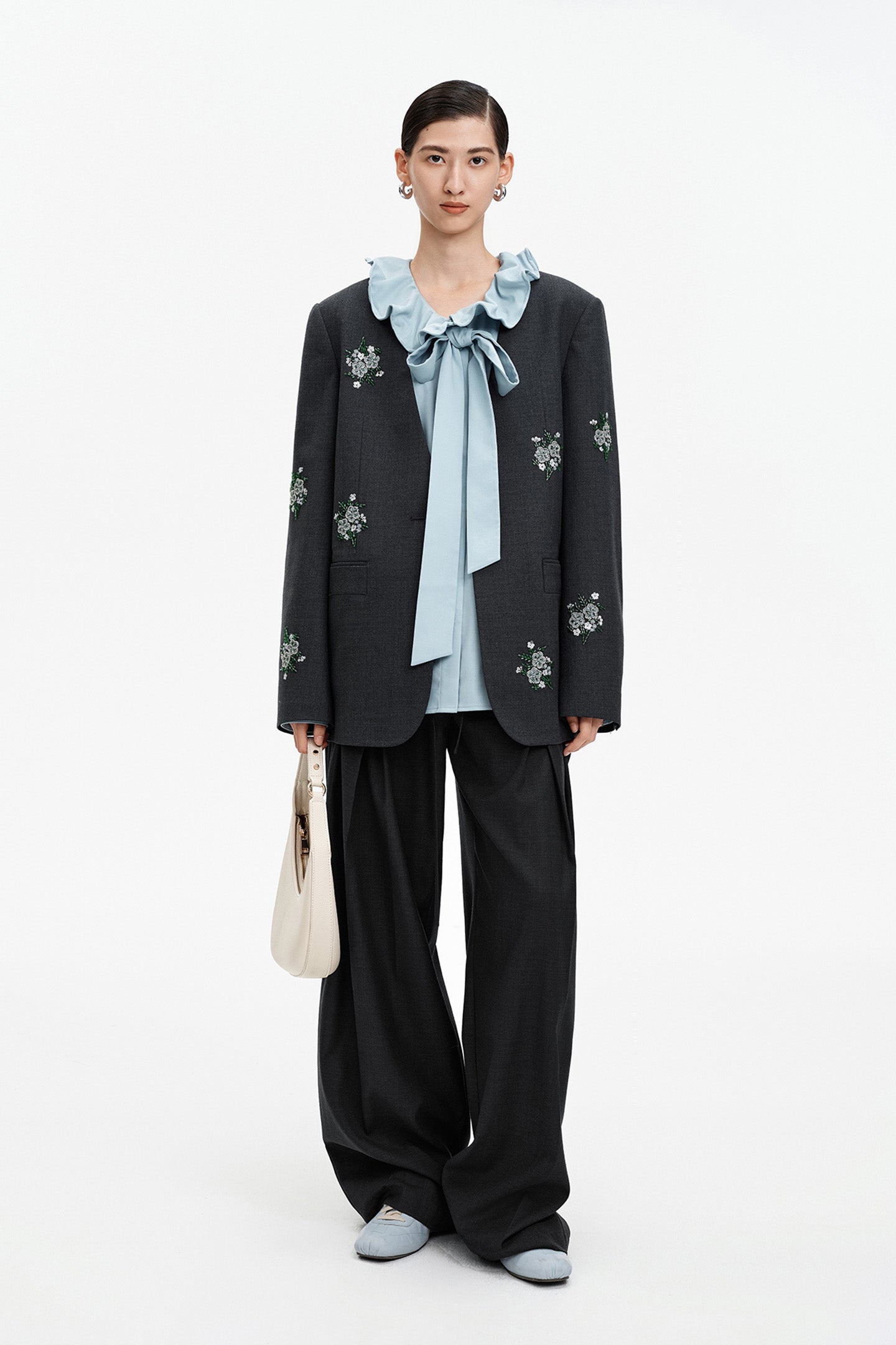 Beaded V-neck Suit