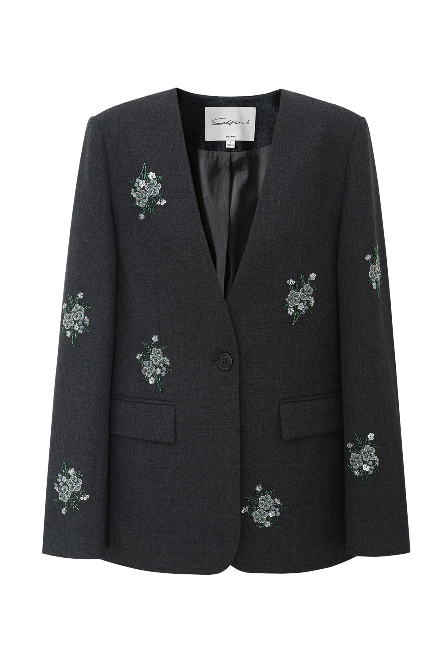 Beaded V-neck Suit