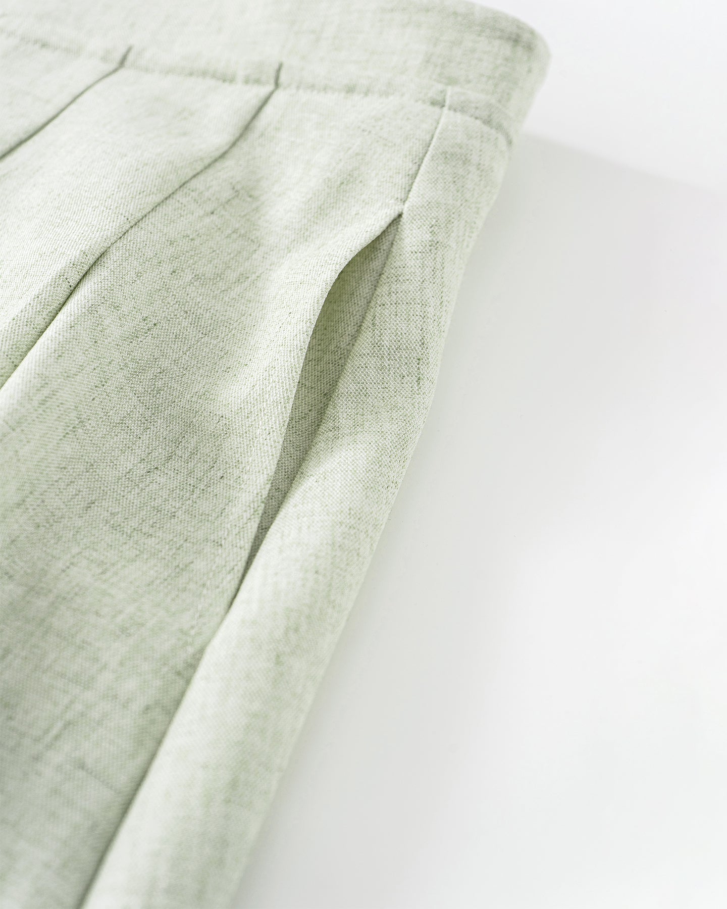 Loose Linen Blend Pleated Skirt