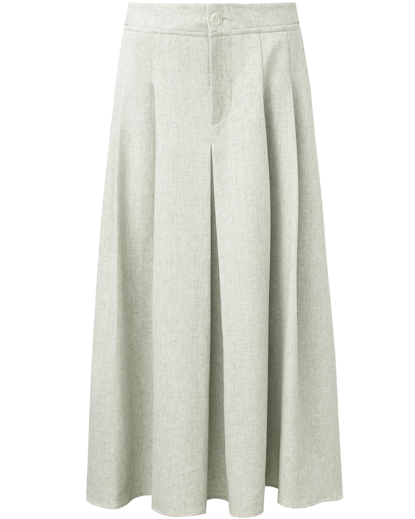Loose Linen Blend Pleated Skirt