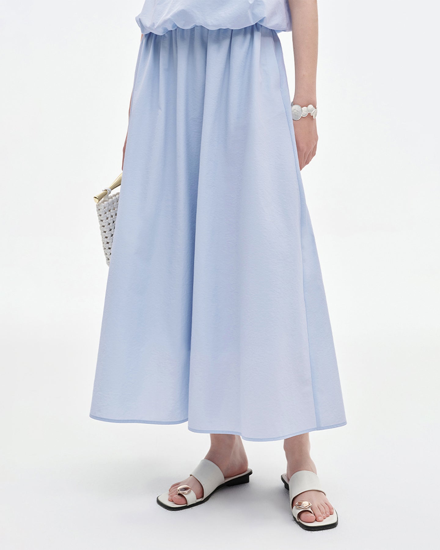 Cotton Blended Casual Top + Skirt Set