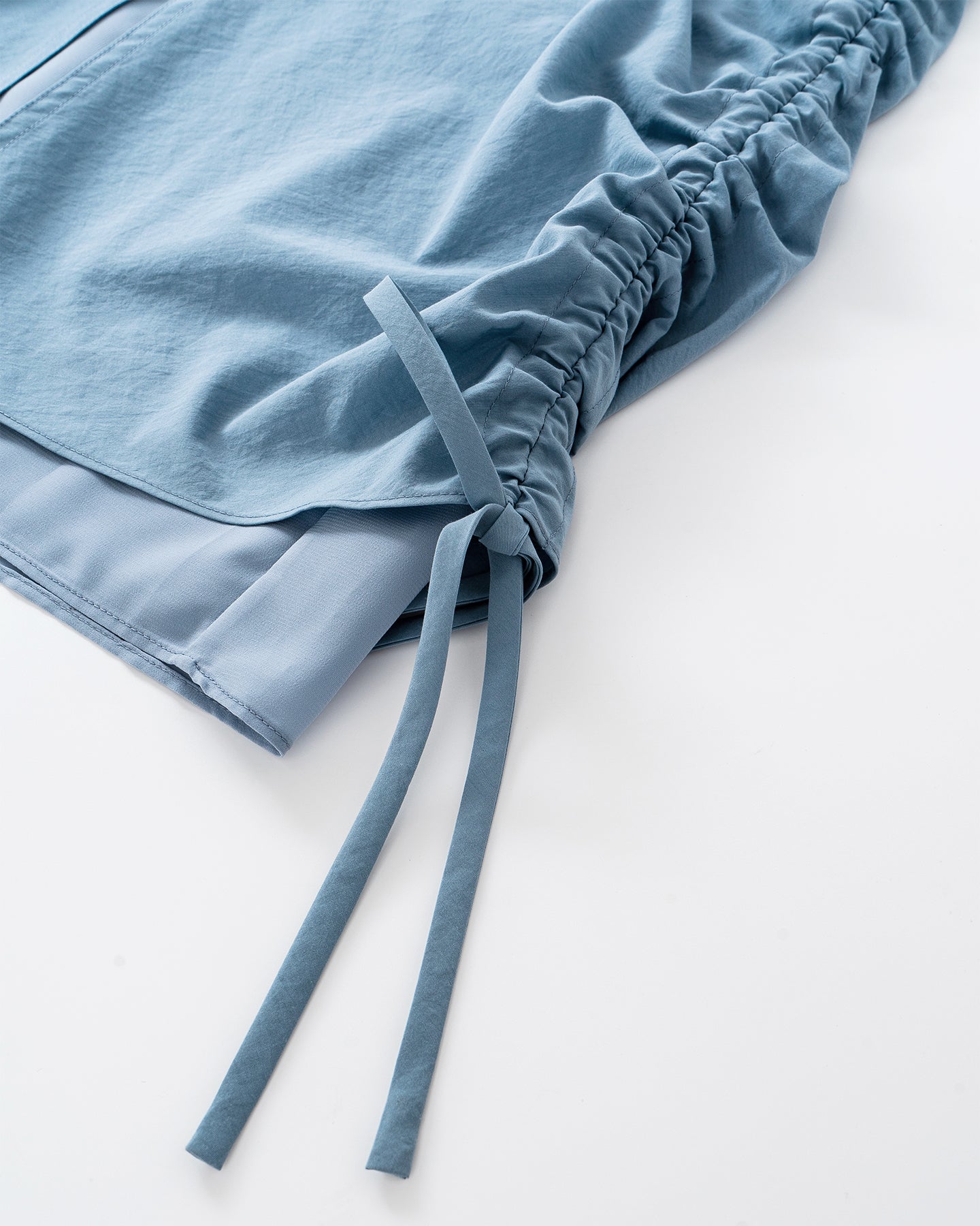 Cotton blend fake two piece pleated fishtail skirt