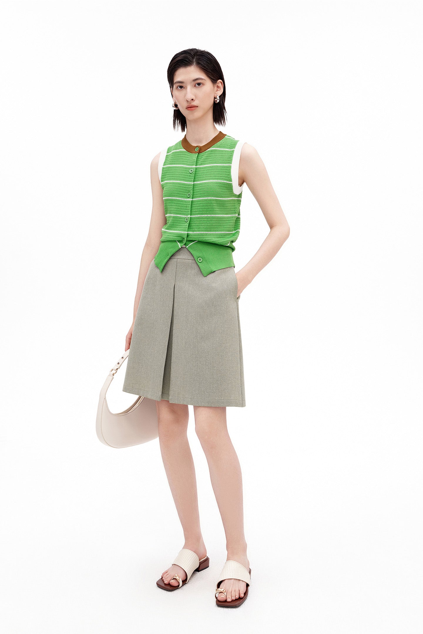 Classic Boat Neck Sleeveless Vest