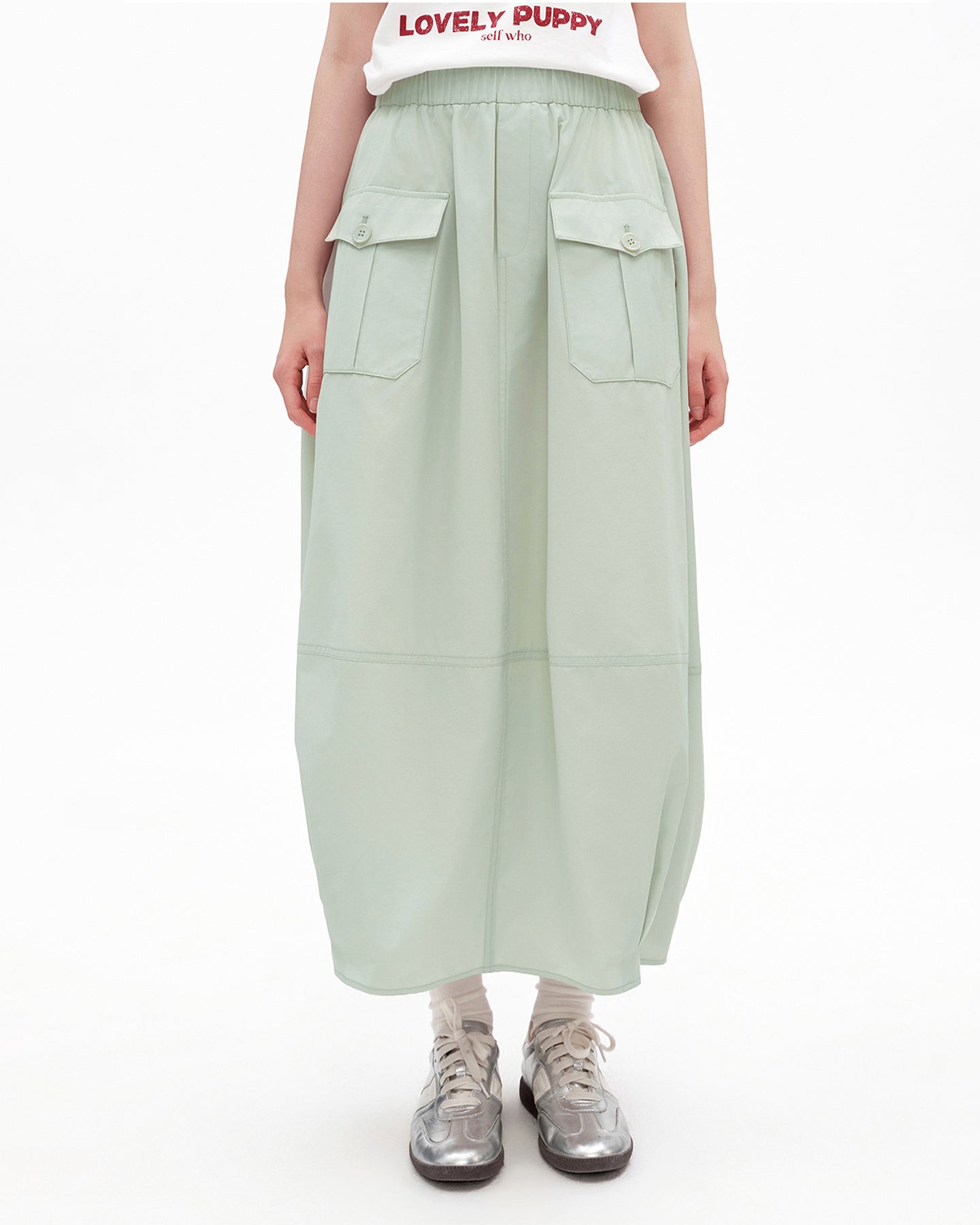 Cotton-Blend Outdoor Cargo Pocket Skirt
