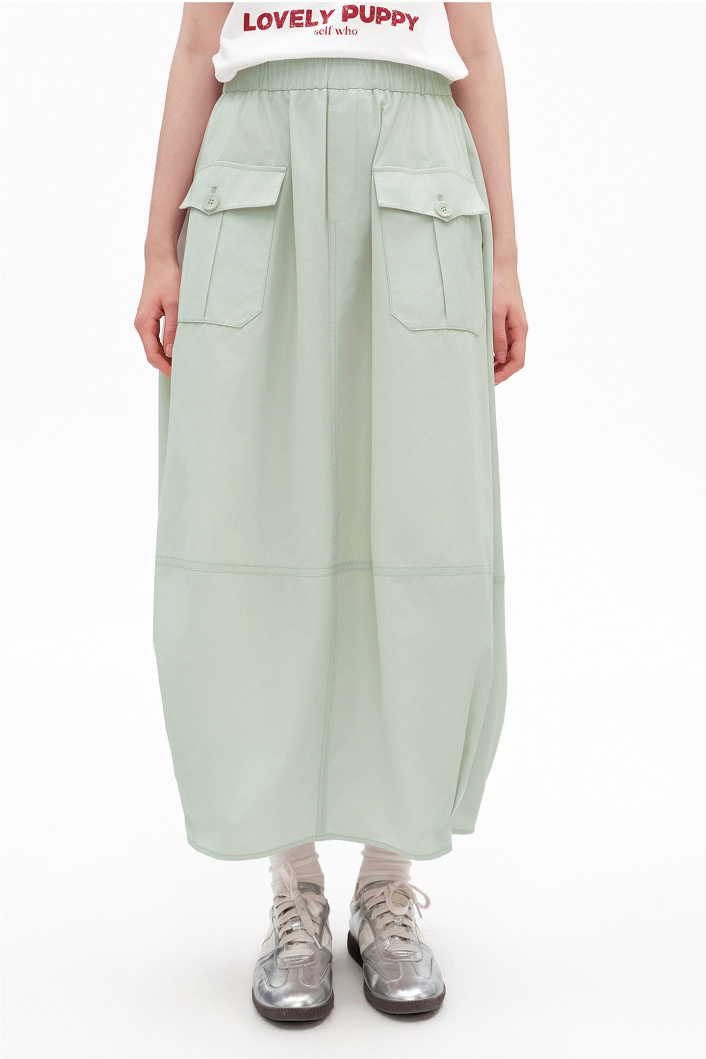 Cotton-Blend Outdoor Cargo Pocket Skirt
