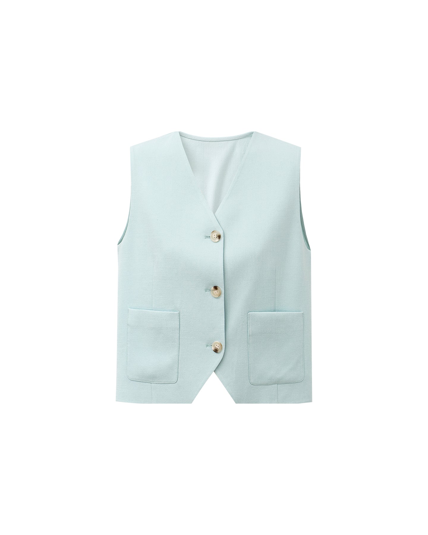 Classic Cropped V-Neck Vest (Acetate Blend)