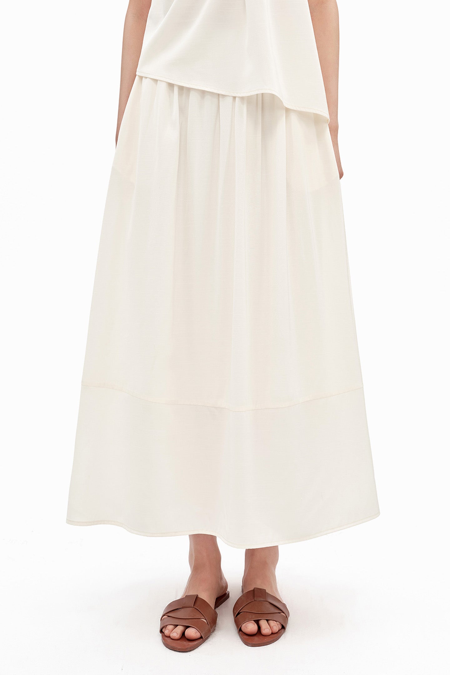 Mulberry Silk-Blend Pleated Sleeveless Vest