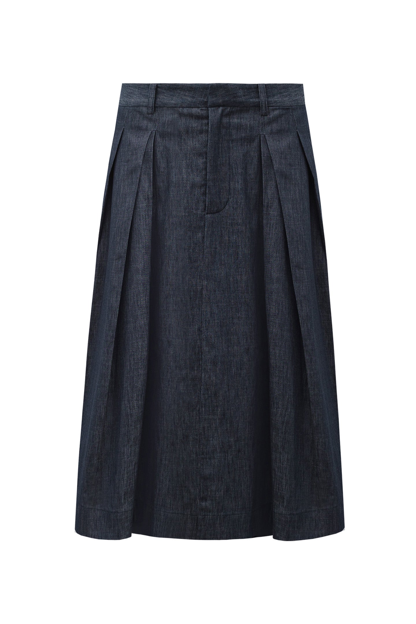 Cotton-Linen Blend Vintage Raw Denim Vest + Skirt