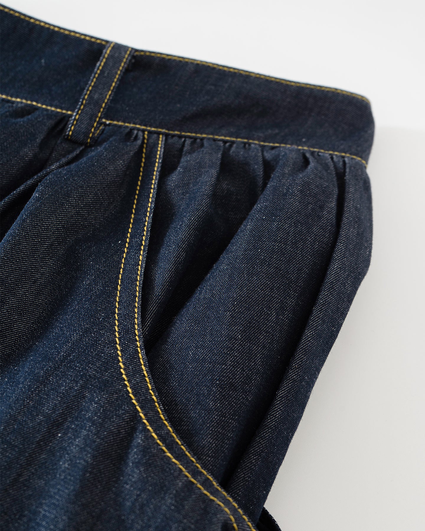 Cotton-Blend Vintage Raw Denim Skirt