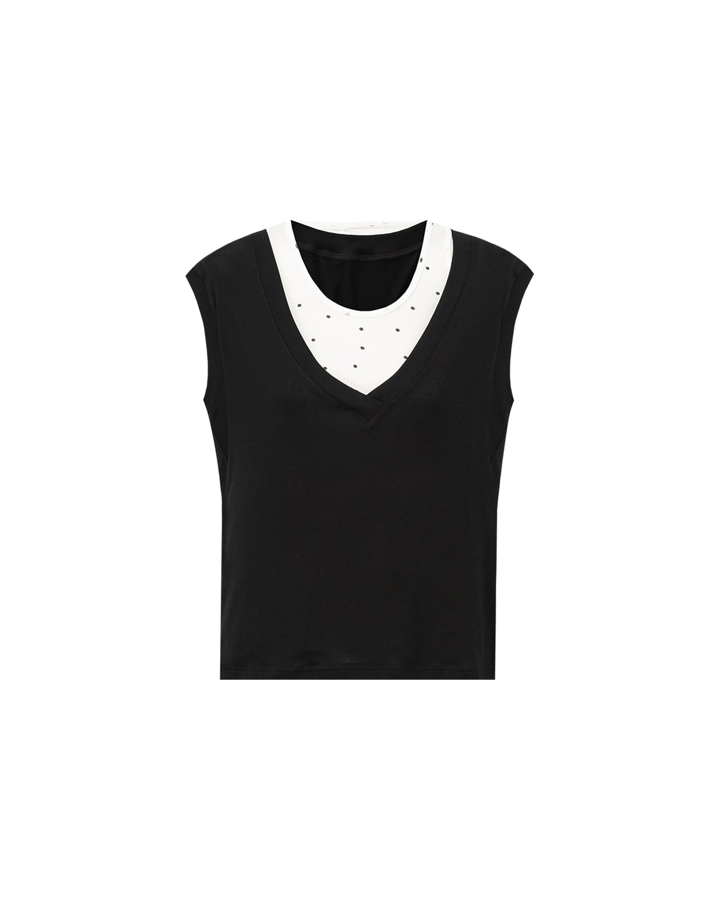 Tencel-Blend V-Neck Sleeveless Top