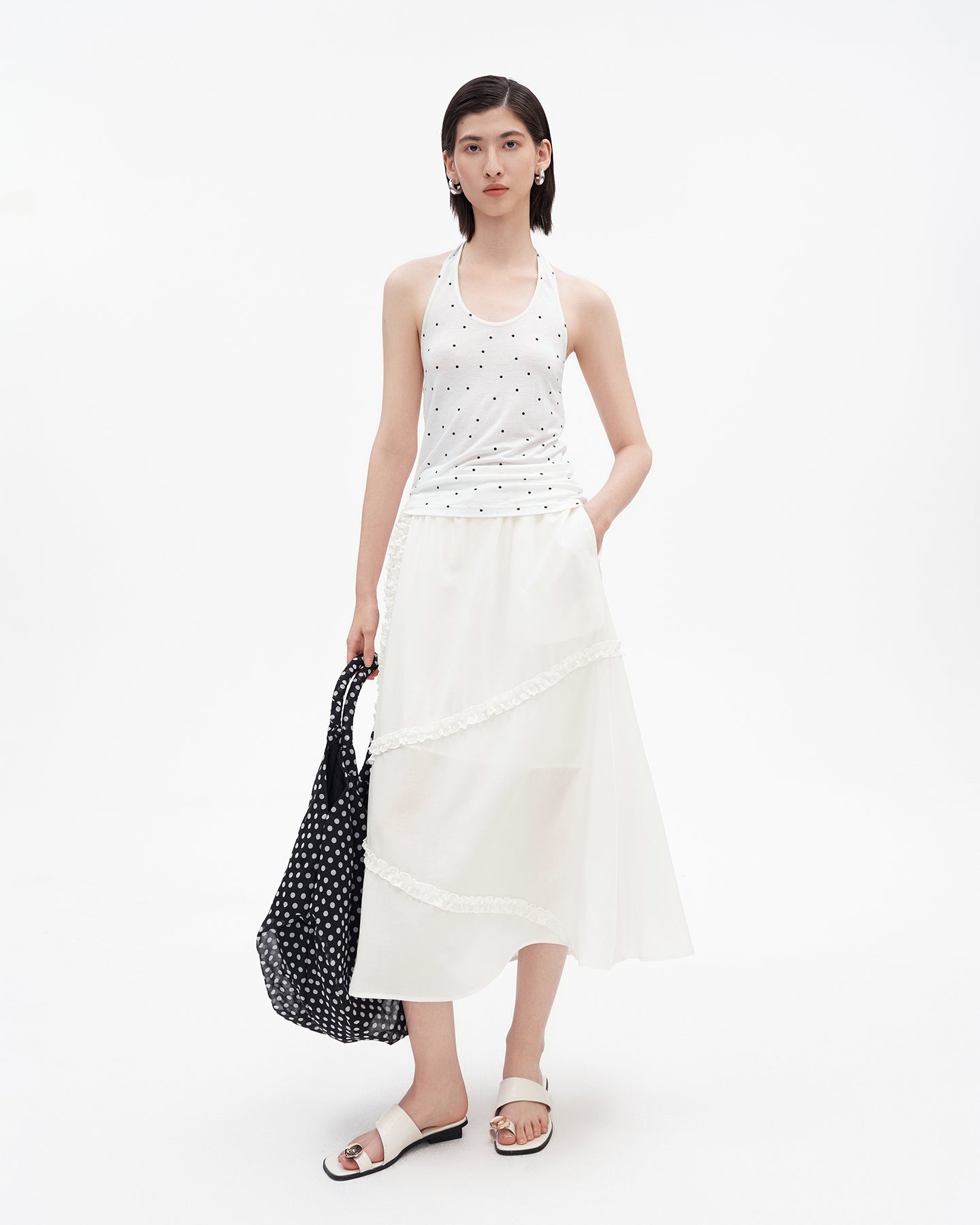 Tencel-Blend V-Neck Sleeveless Top