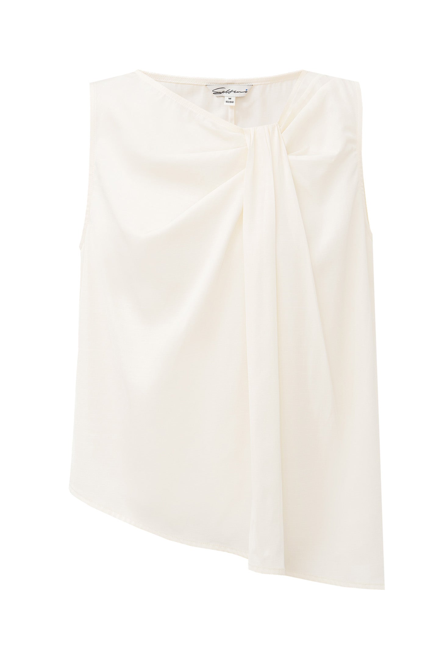 Mulberry Silk-Blend Pleated Sleeveless Vest