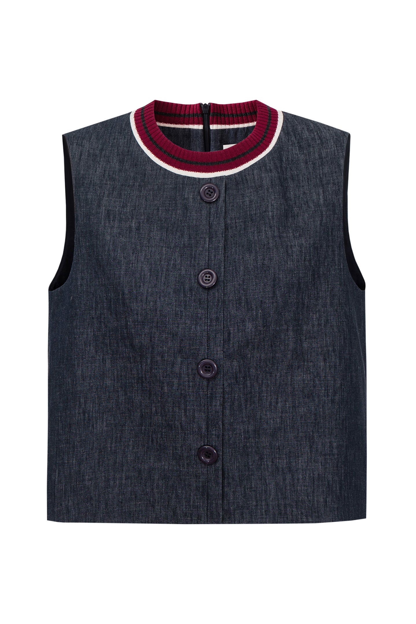 Cotton-Linen Blend Vintage Raw Denim Vest + Skirt