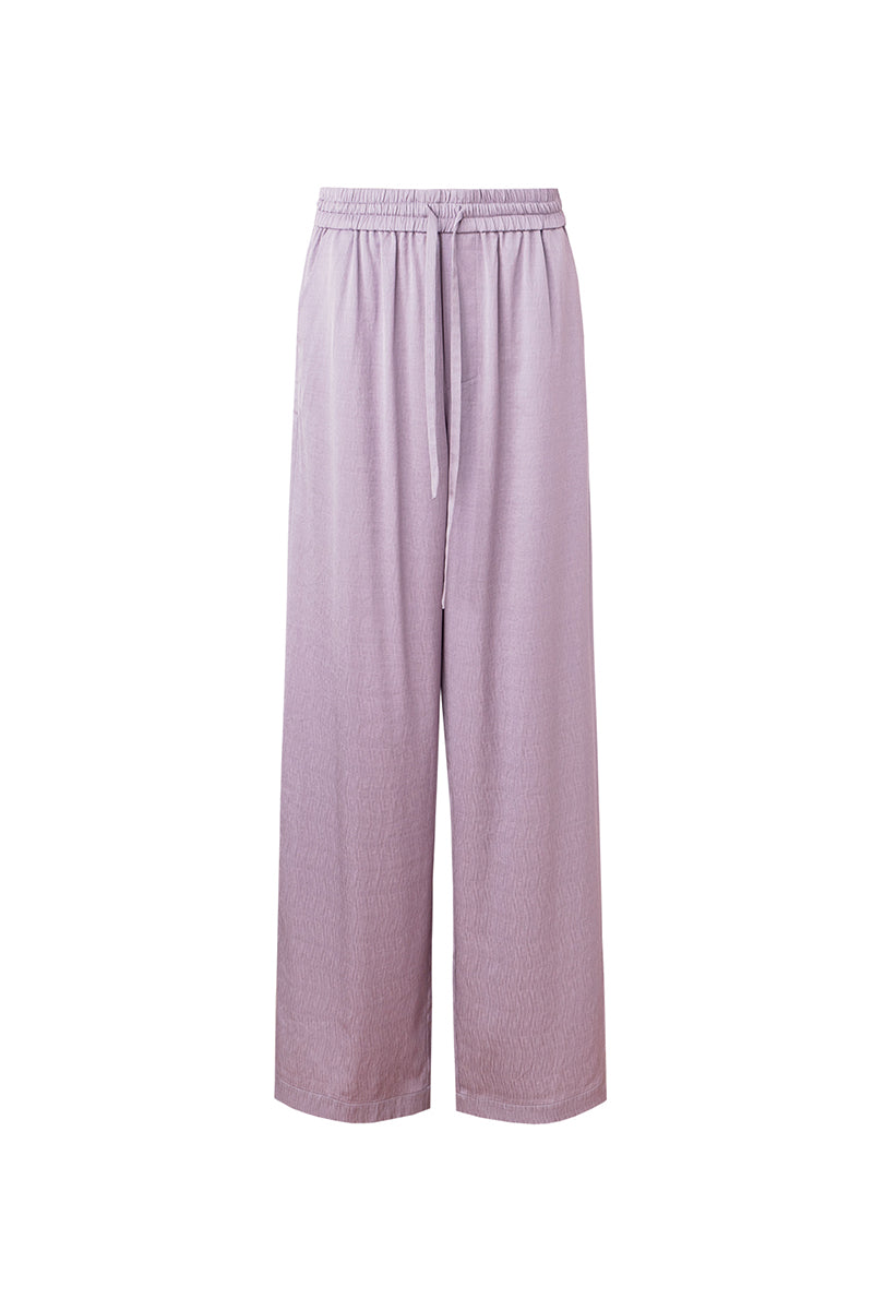 SELFWHO acetate tencel blended drawstring casual pants