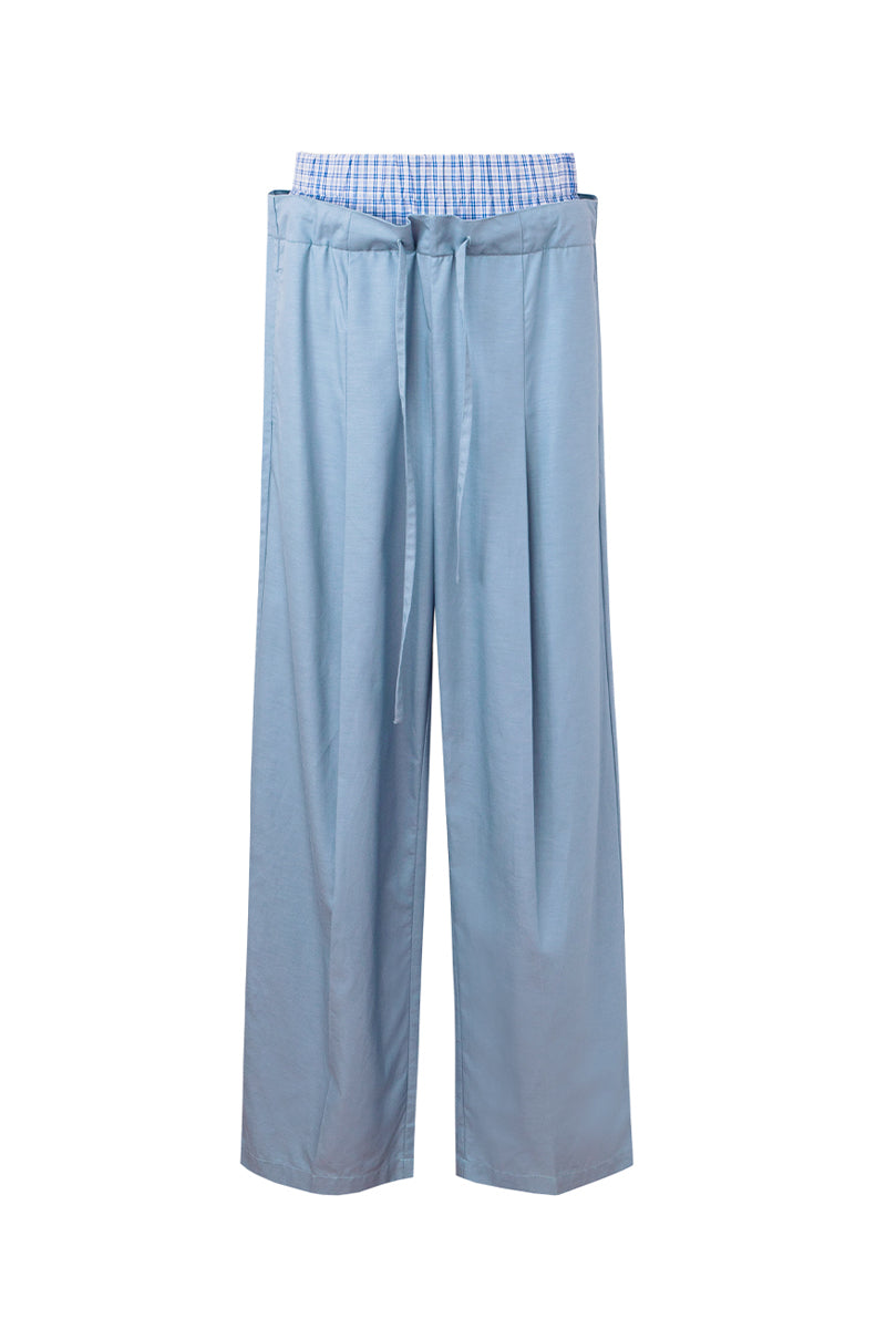 Lyocell Cotton Blend Straight Leg Pants