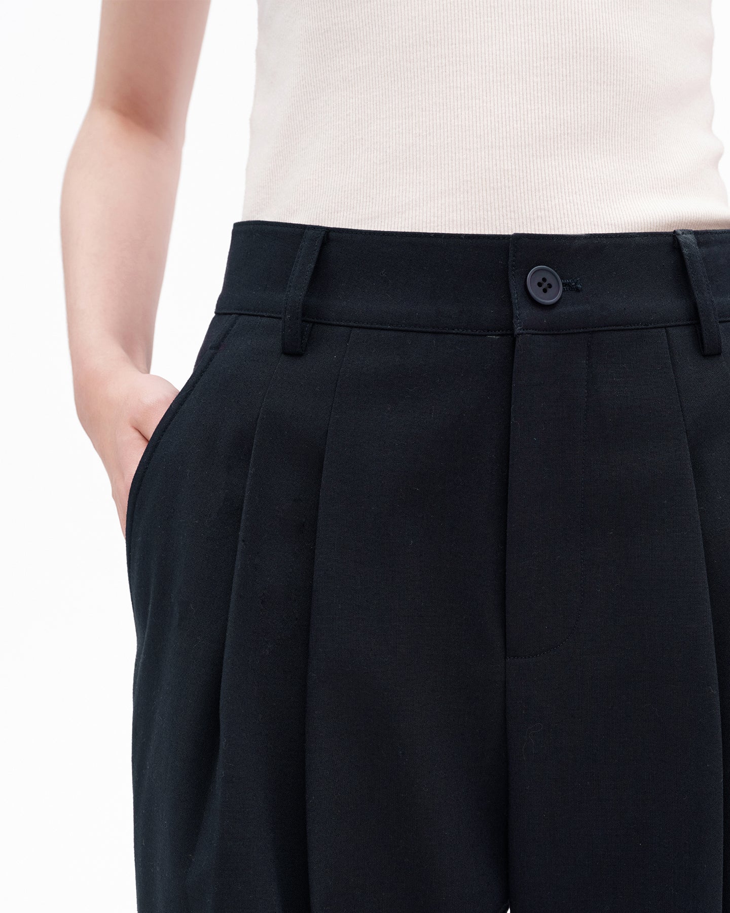 Classic Pleated Wide-Leg Casual Pants