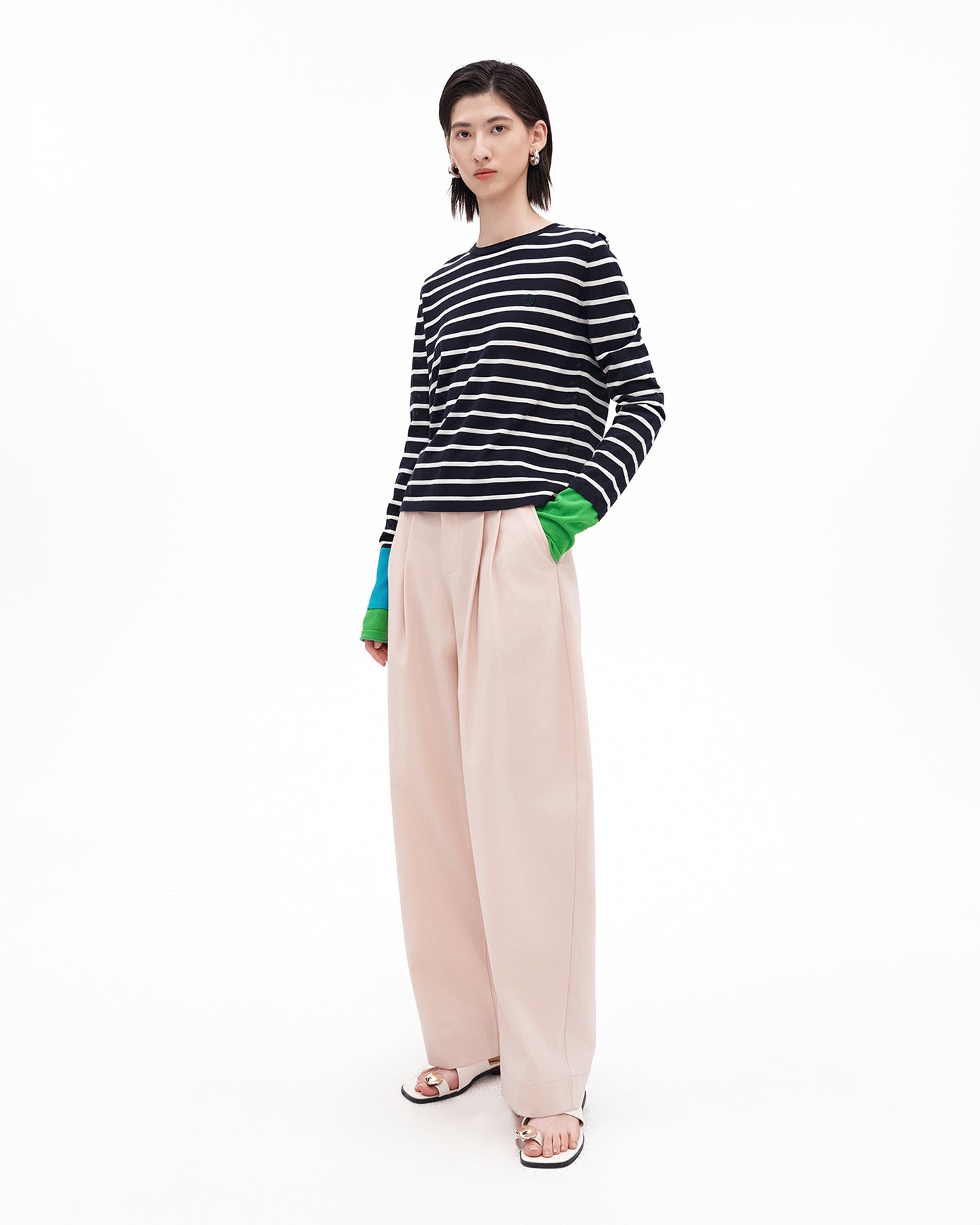 Classic Pleated Wide-Leg Casual Pants