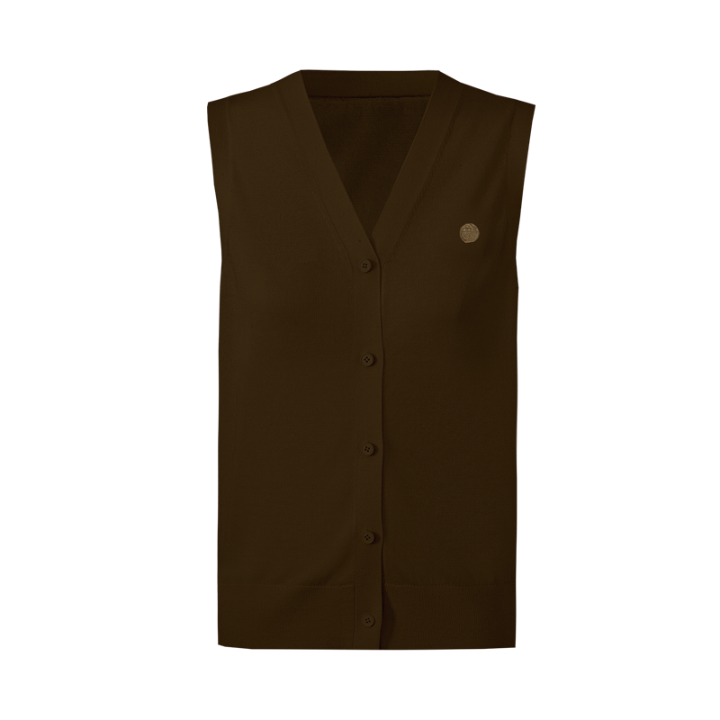 Blended V-Neck Sleeveless Knitted Vest Cardigan