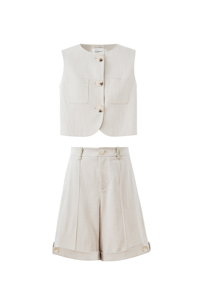 Lyocell Acetate Blended Vest For Women + Shorts