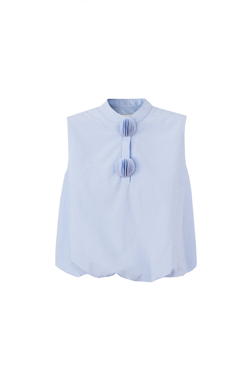 SELFWHO Cotton Blended Stand-Up Collar Bud Vest