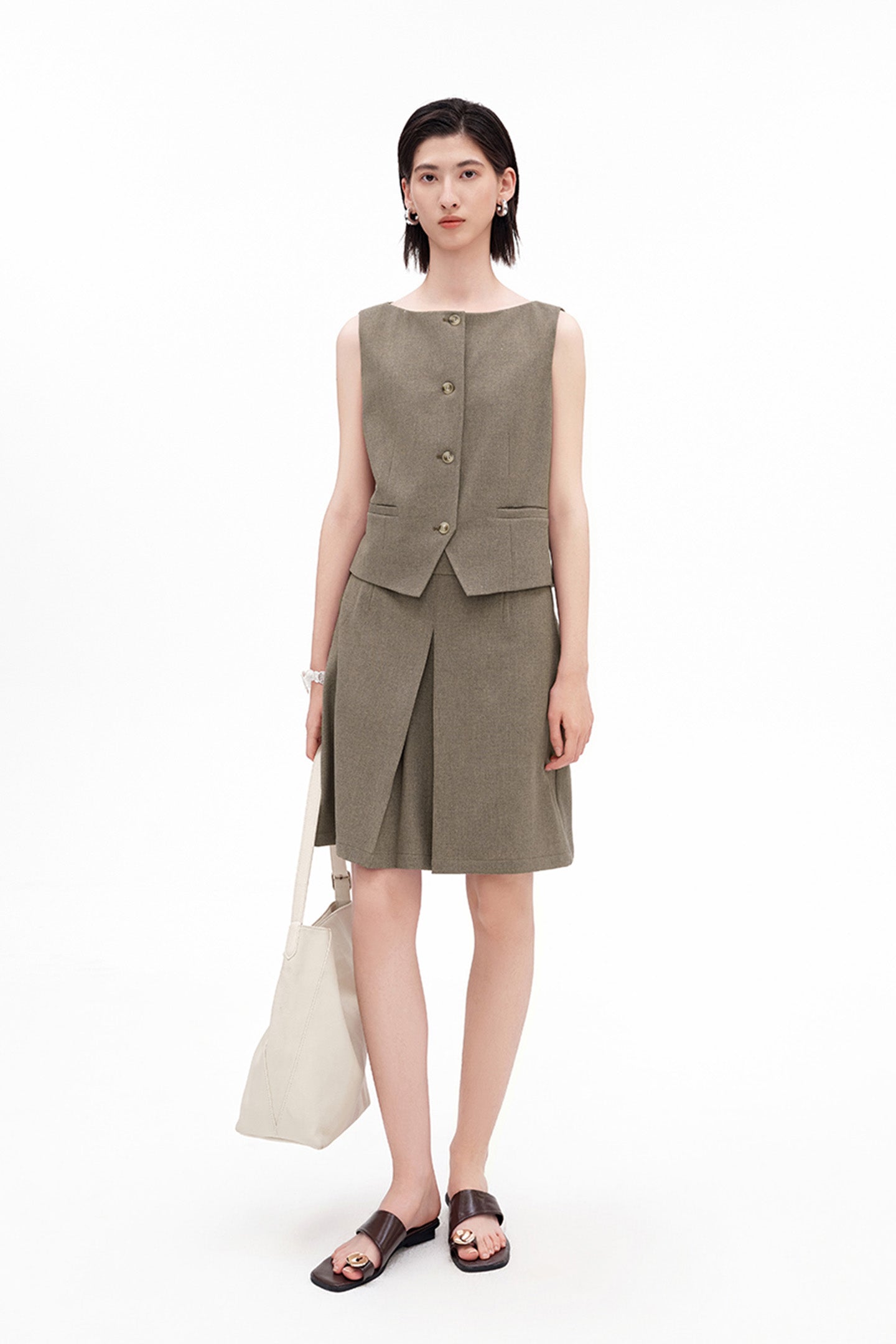 Classic Boat Neck Sleeveless Vest