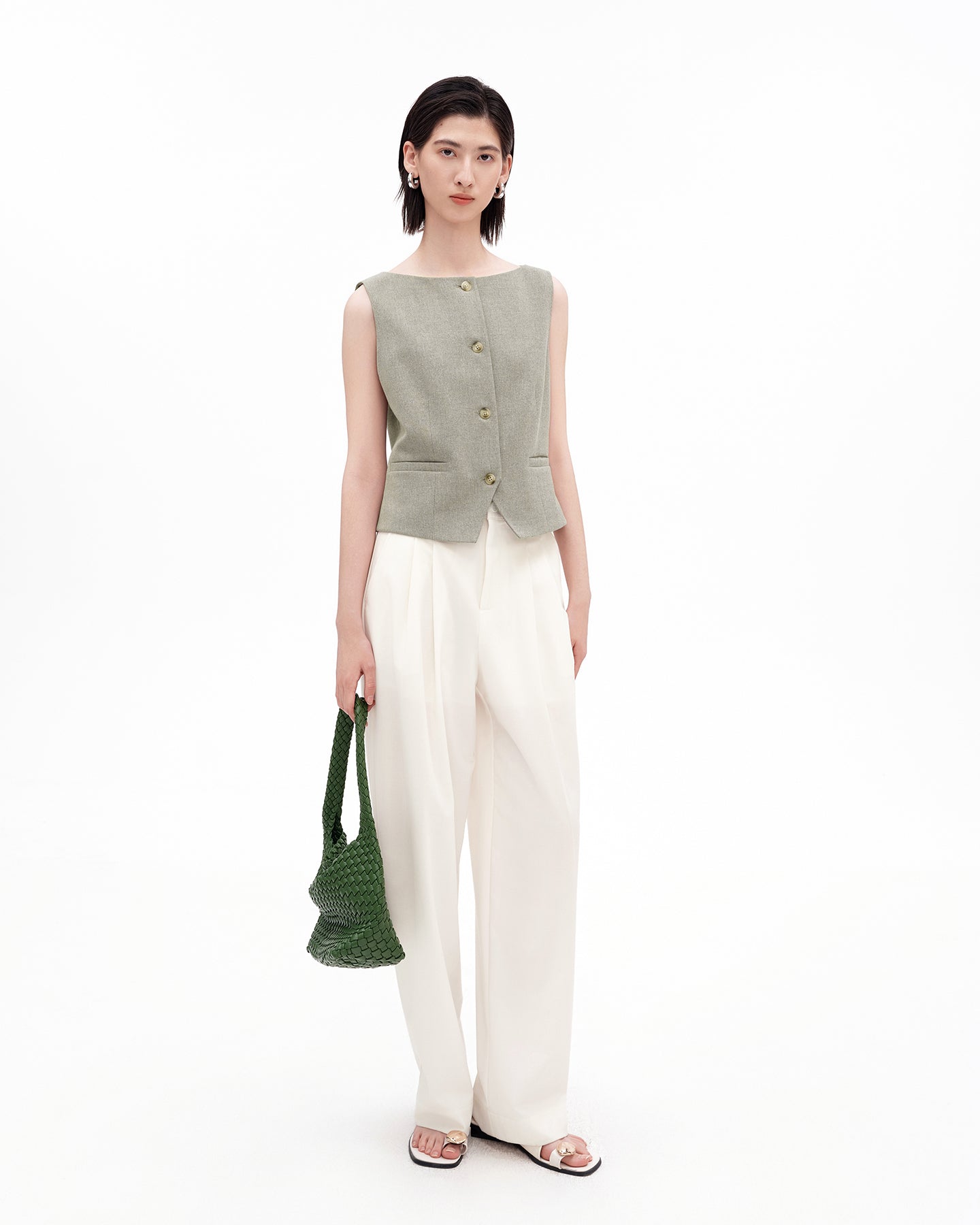 Classic Boat Neck Sleeveless Vest