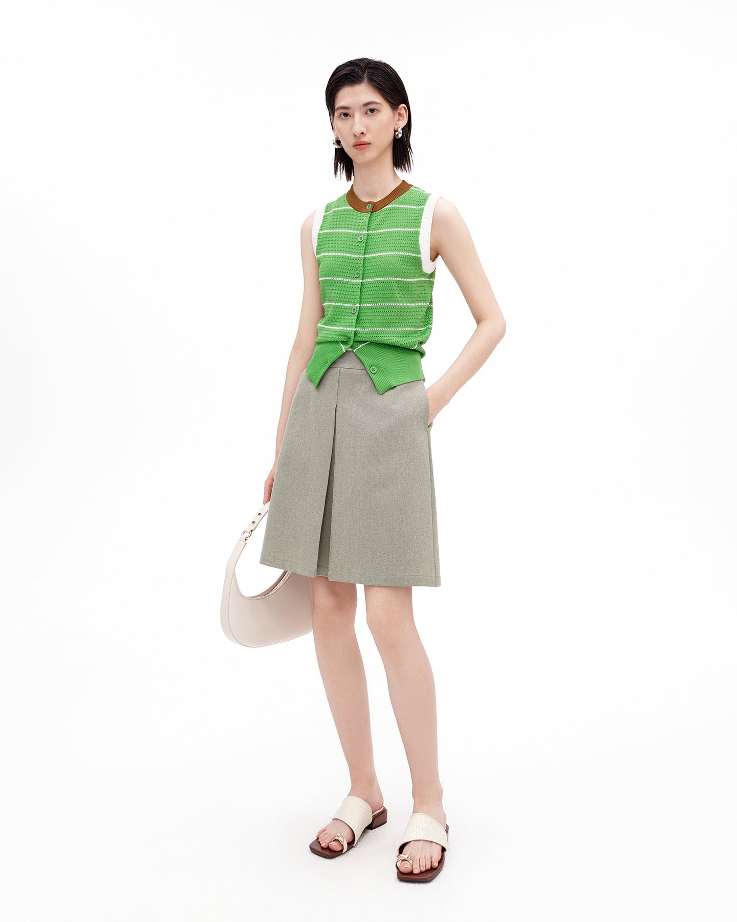 Classic Boat Neck Sleeveless Vest
