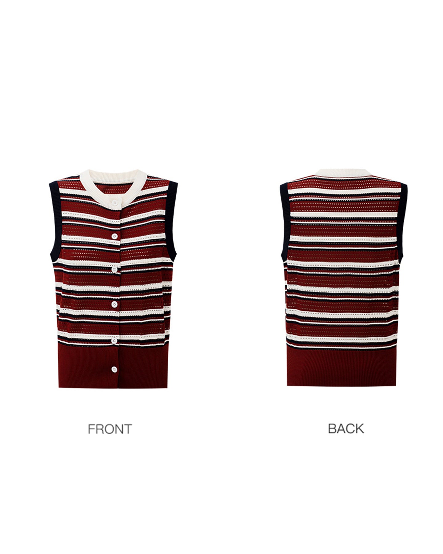 Color-blocked Striped Knit Vest