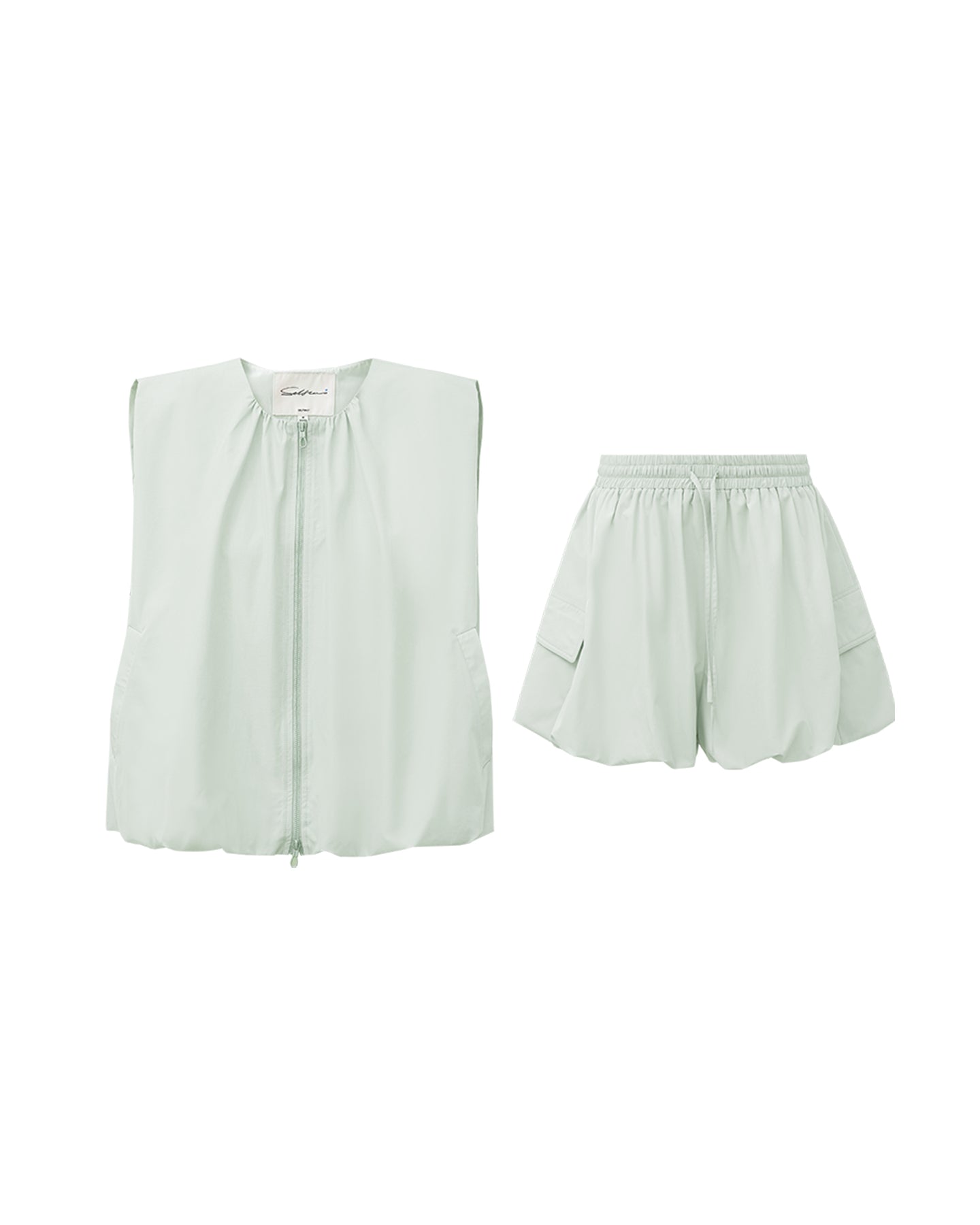 Cotton-Blend Sleeveless Tulip-Hem Vest Set