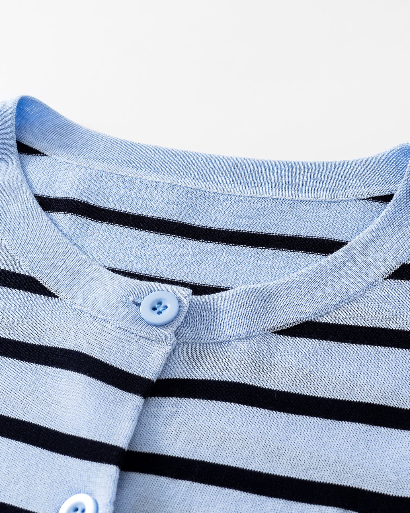 Tencel-Cotton Blend Striped Knit Cardigan