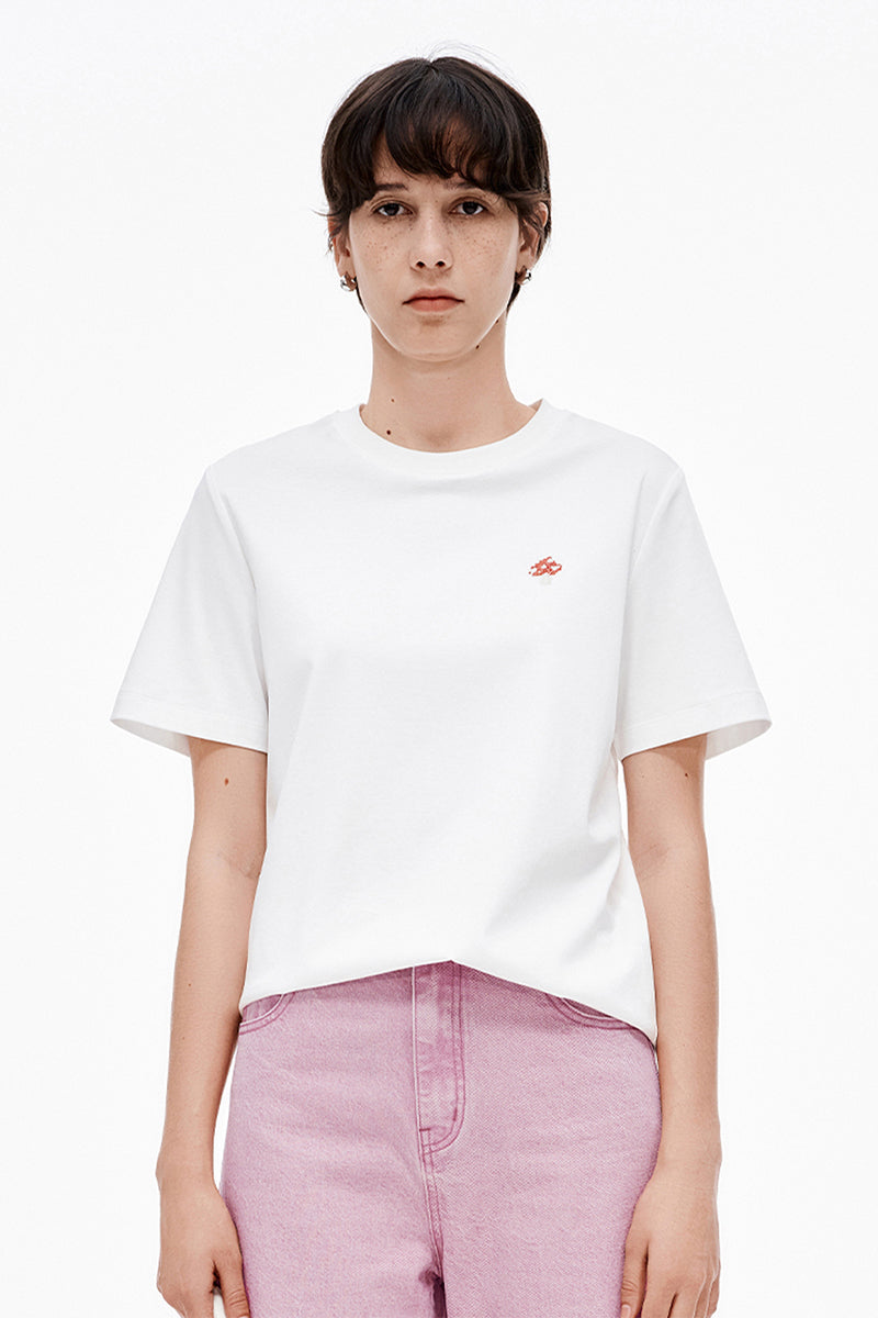 SELFWHO Mushroom Series Embroidered Short Sleeve T-Shirt