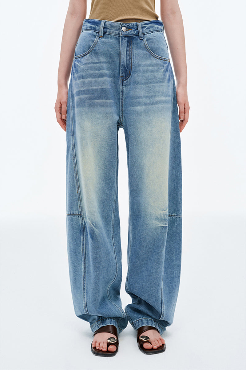 SELFWHO Vintage Washed Scimitar Jeans