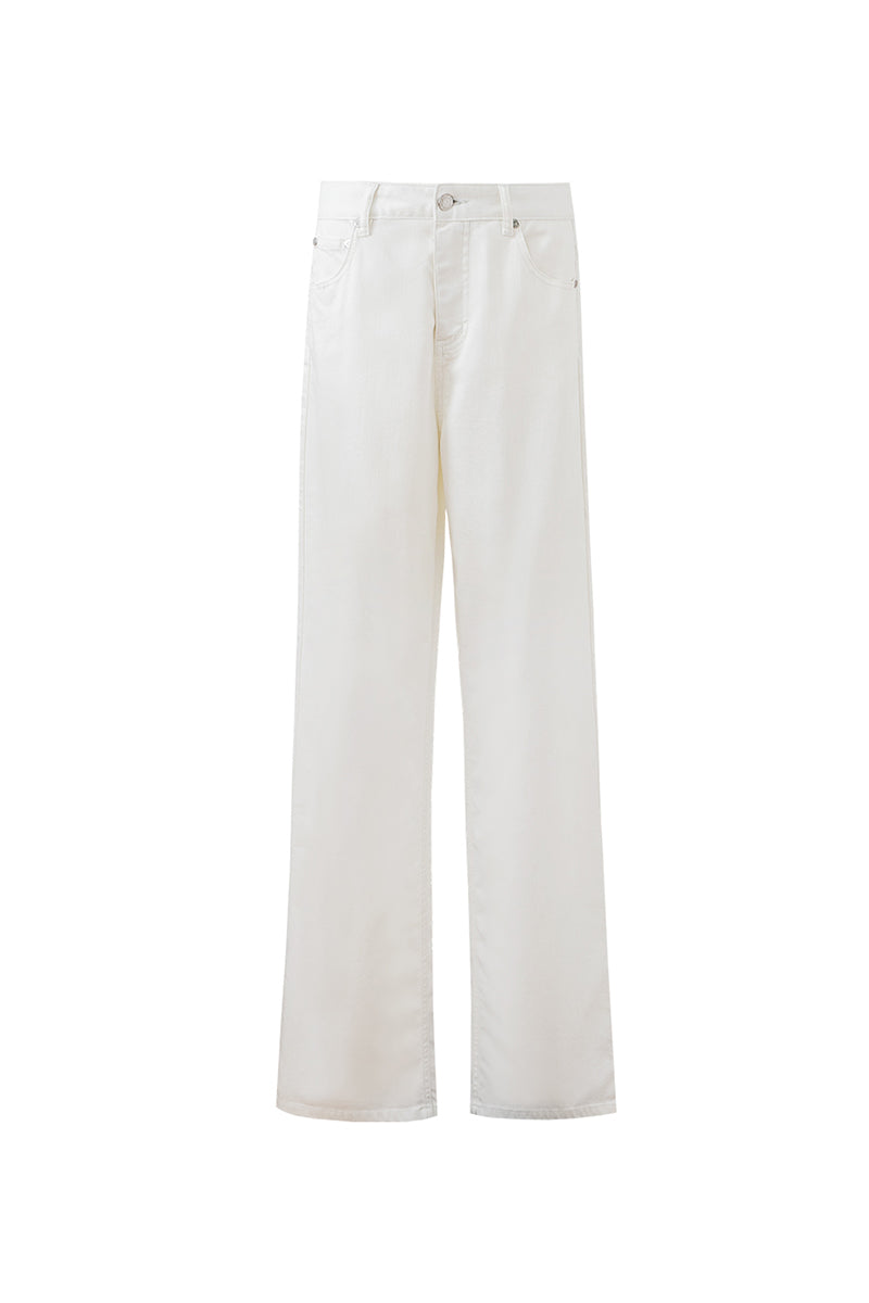 SELFWHO Lyocell blend white jeans