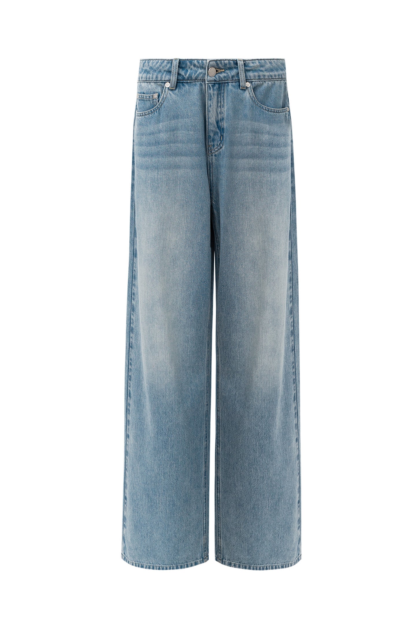 Cotton-Acetate Blend Straight-Leg Jeans