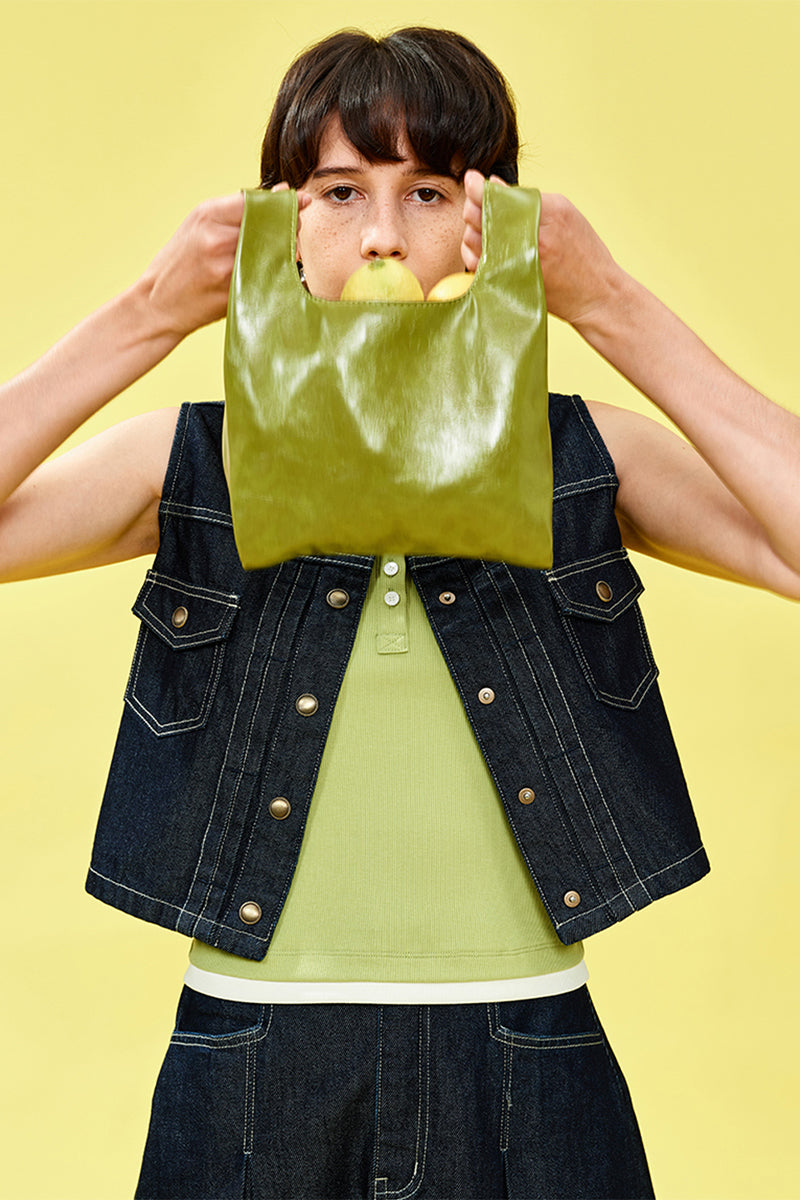 Cotton Lyocell Blended Vintage Denim Skirt + Vest