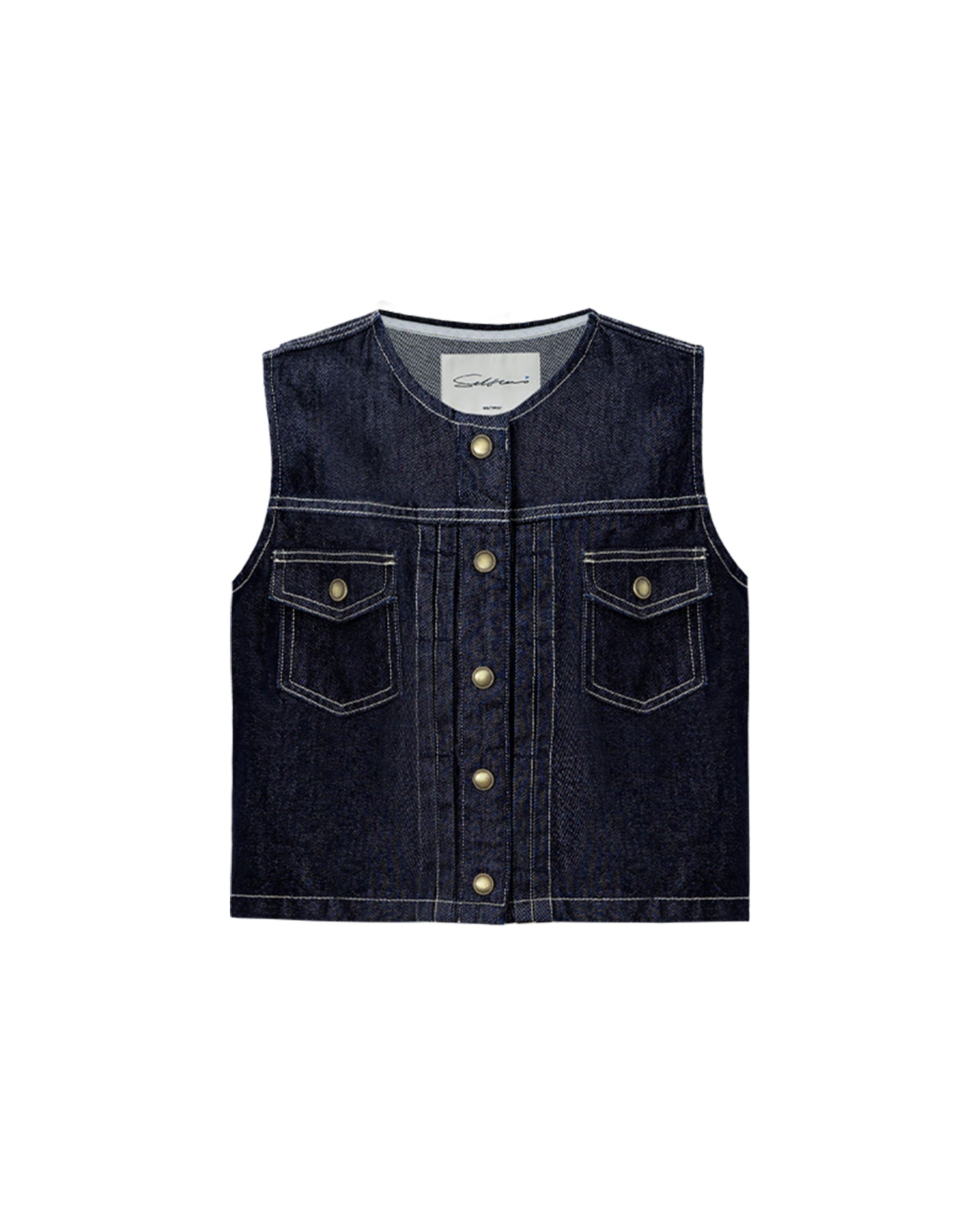 Cotton-Lyocell-Blend Vintage Denim Vest & Skirt