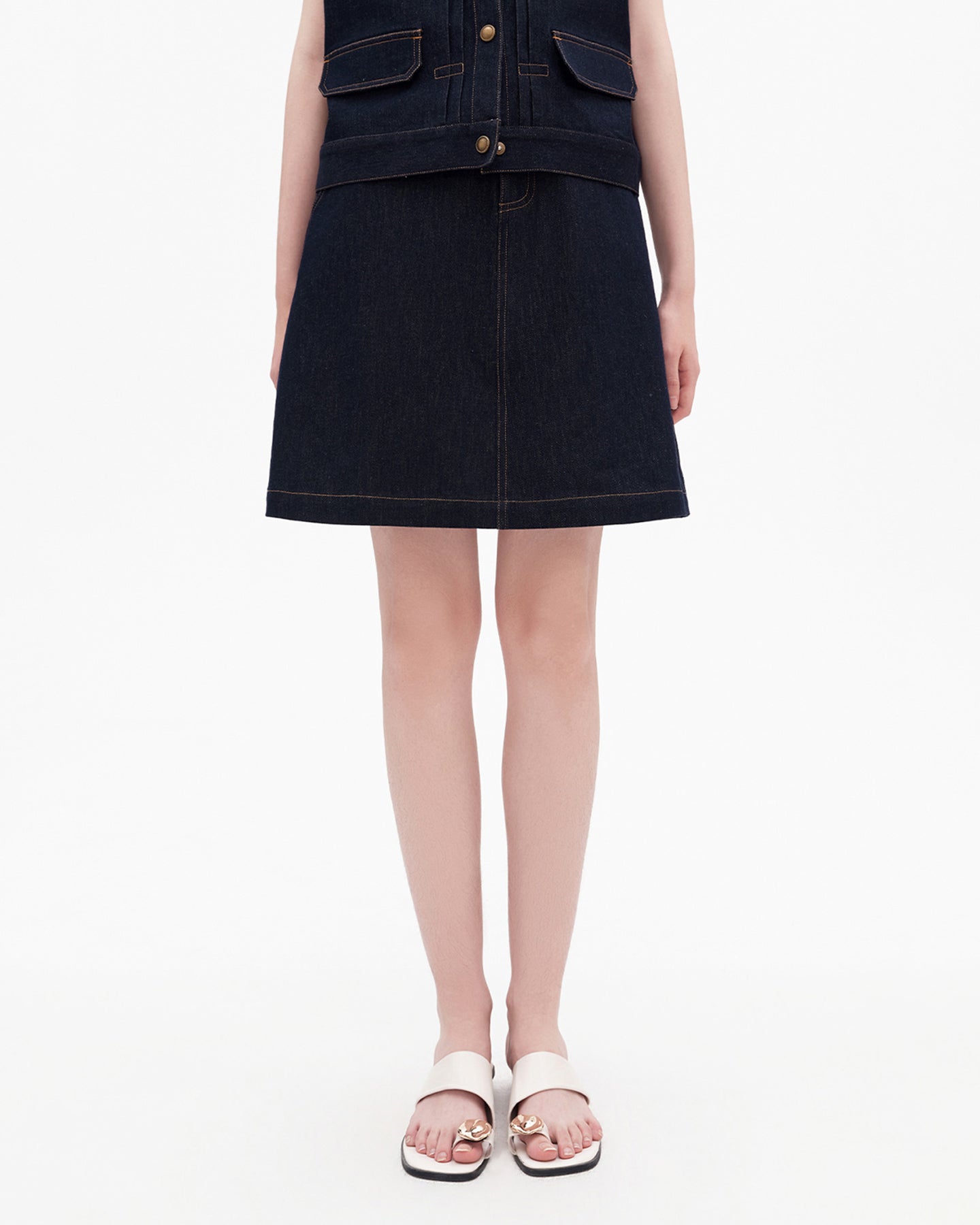 Retro Workwear Denim Vest