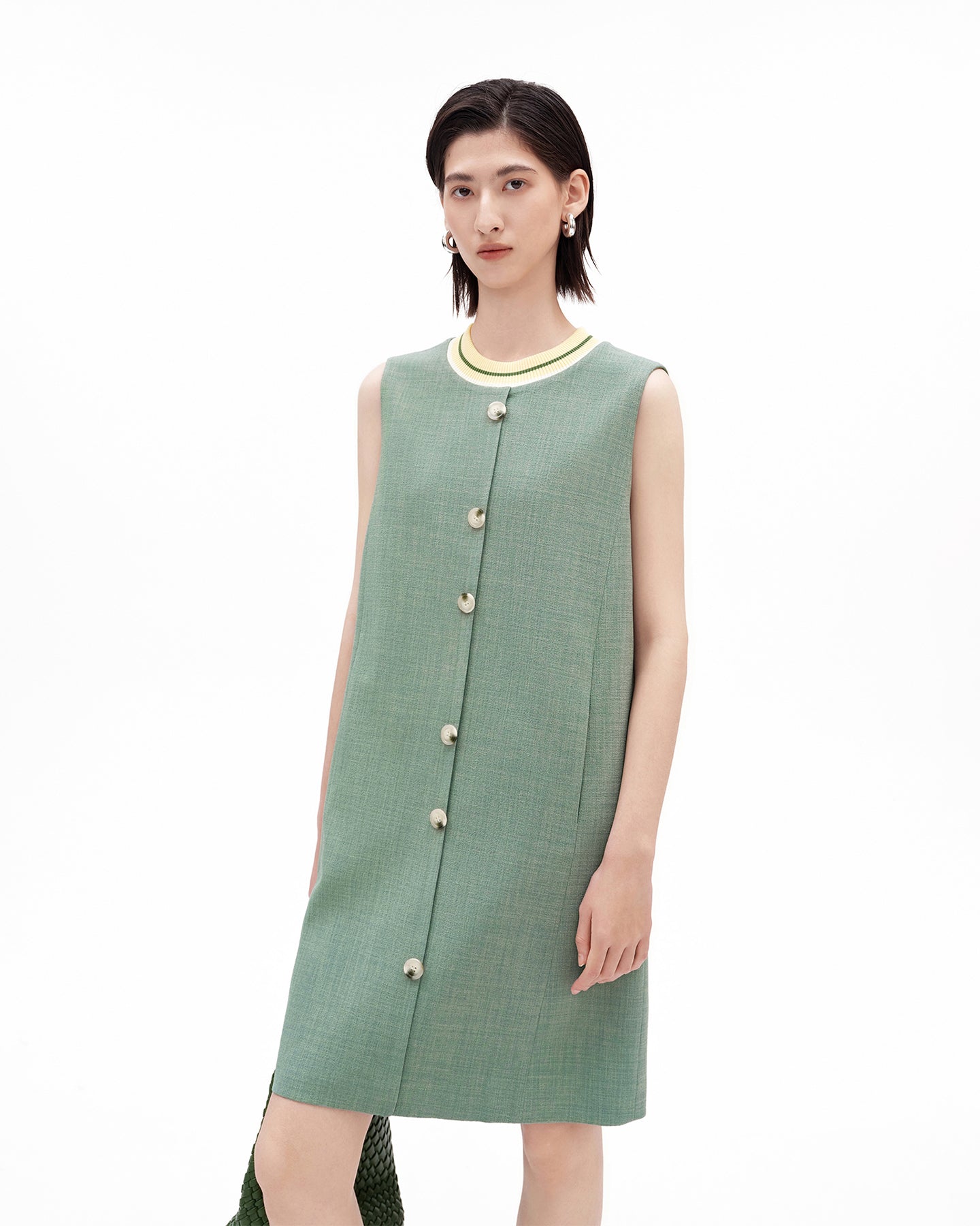Patchwork Knit Collar Dress