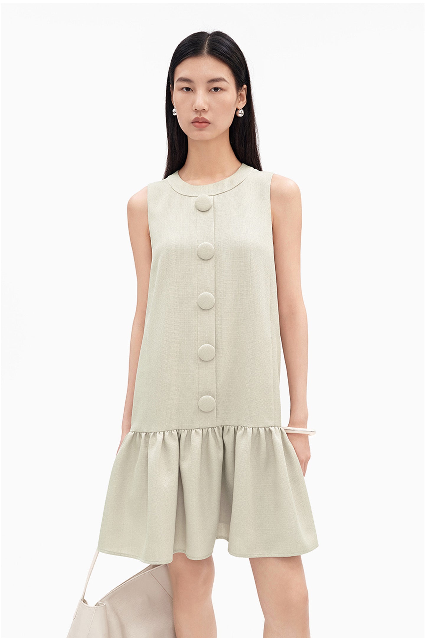 Linen-Look Sleeveless Dress