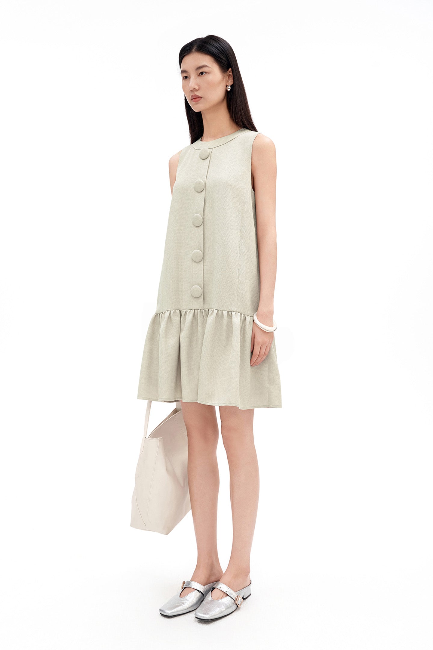 Linen-Look Sleeveless Dress