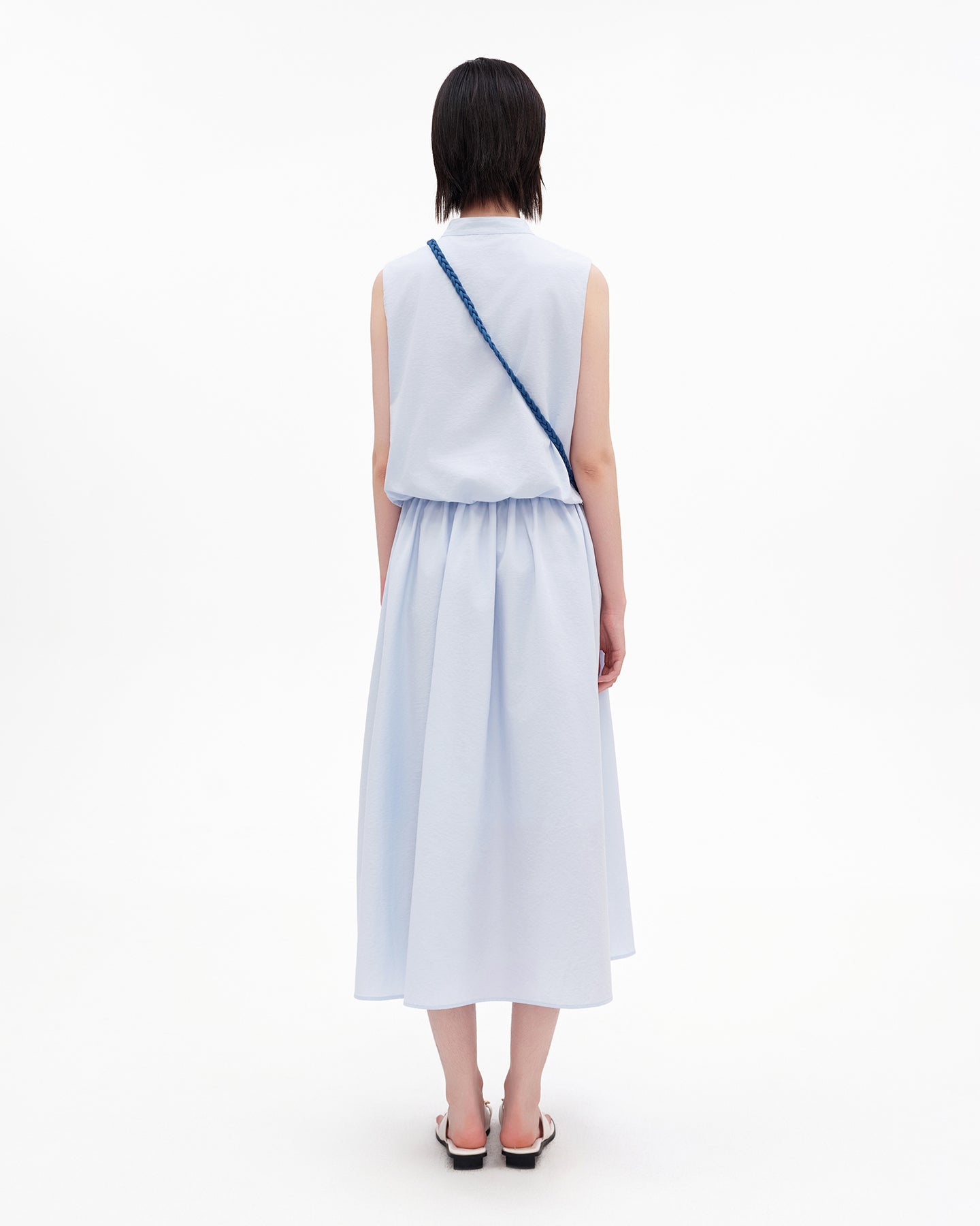 Cotton blend simple sleeveless dress